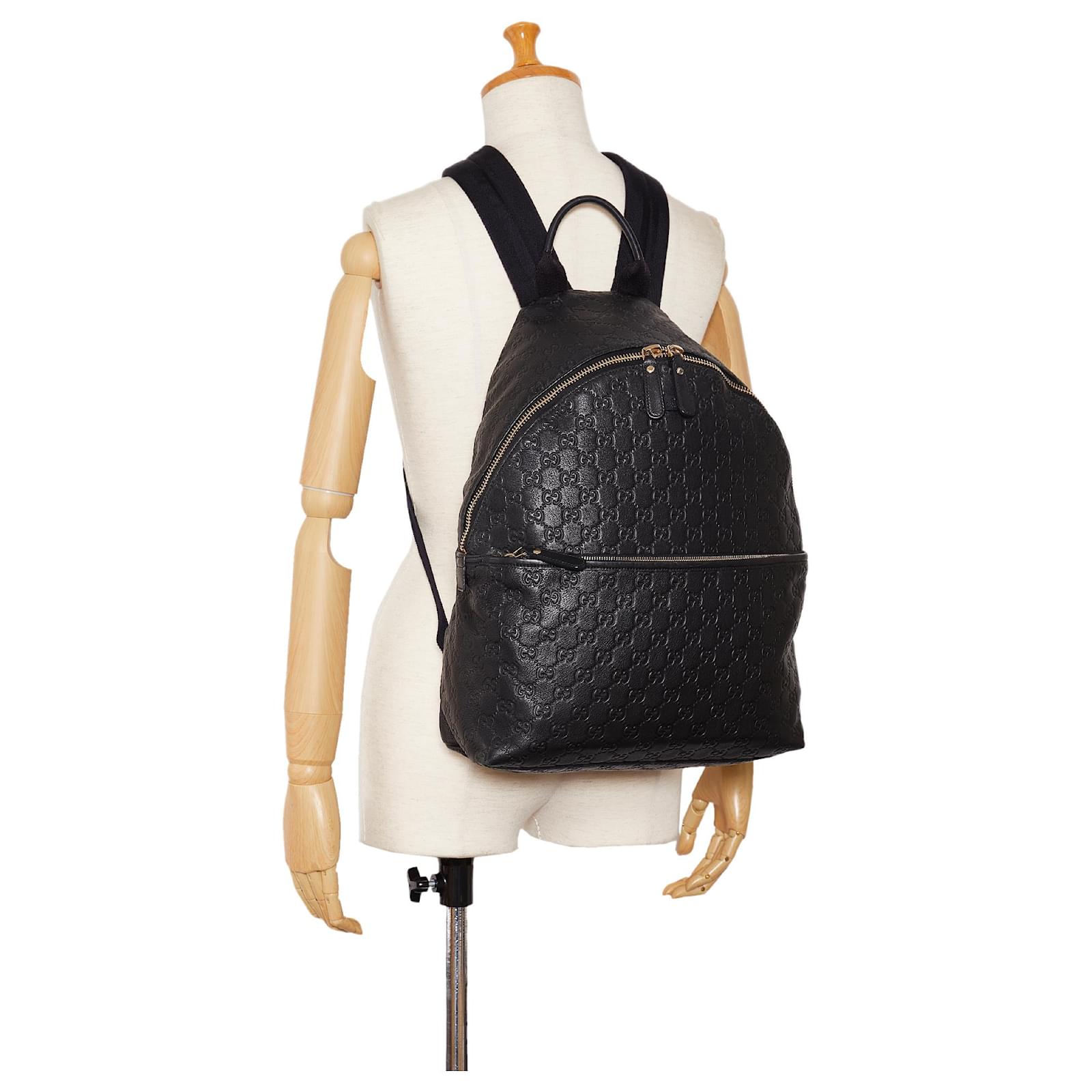 Gucci Black Guccissima Backpack Leather Pony-style calfskin ref