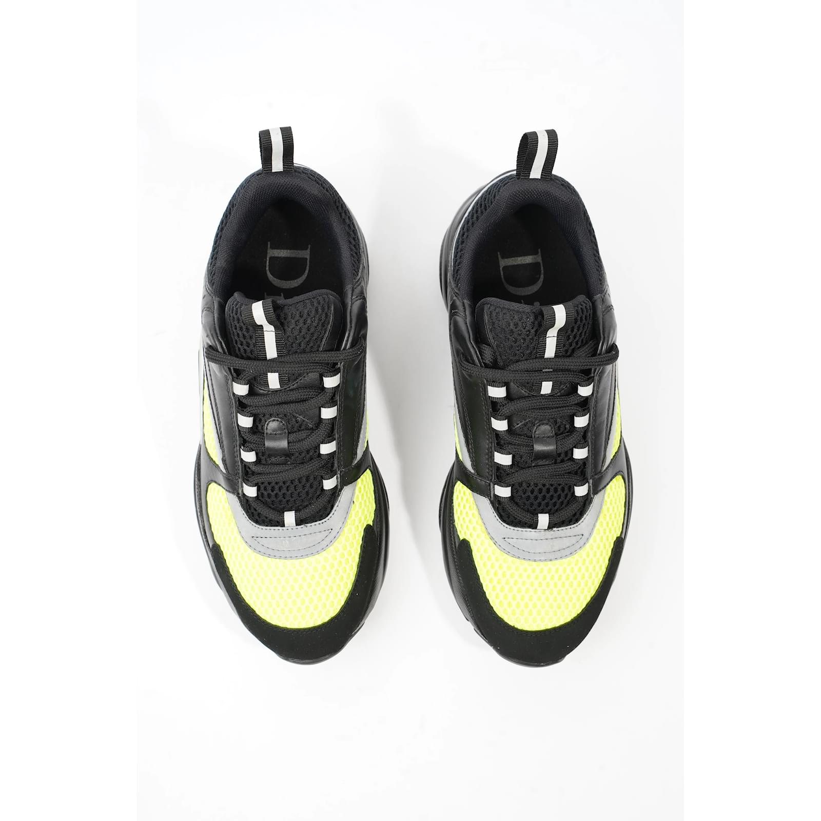 Christian Dior B22 Black Yellow Mesh EU 38 Uk Cloth ref