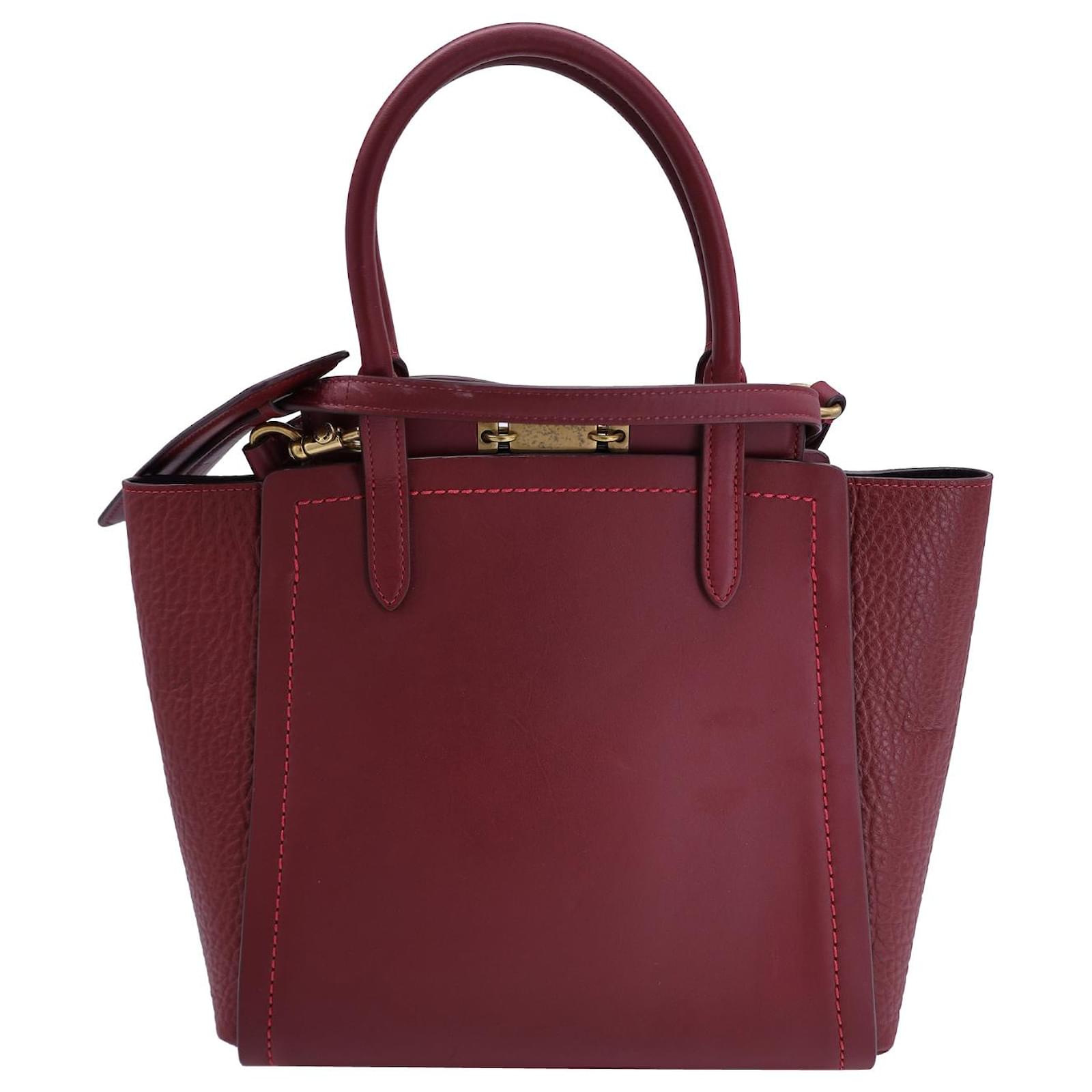 Fashion COACH Deep Red Troupe Tote Shoulder Crossbody Bag