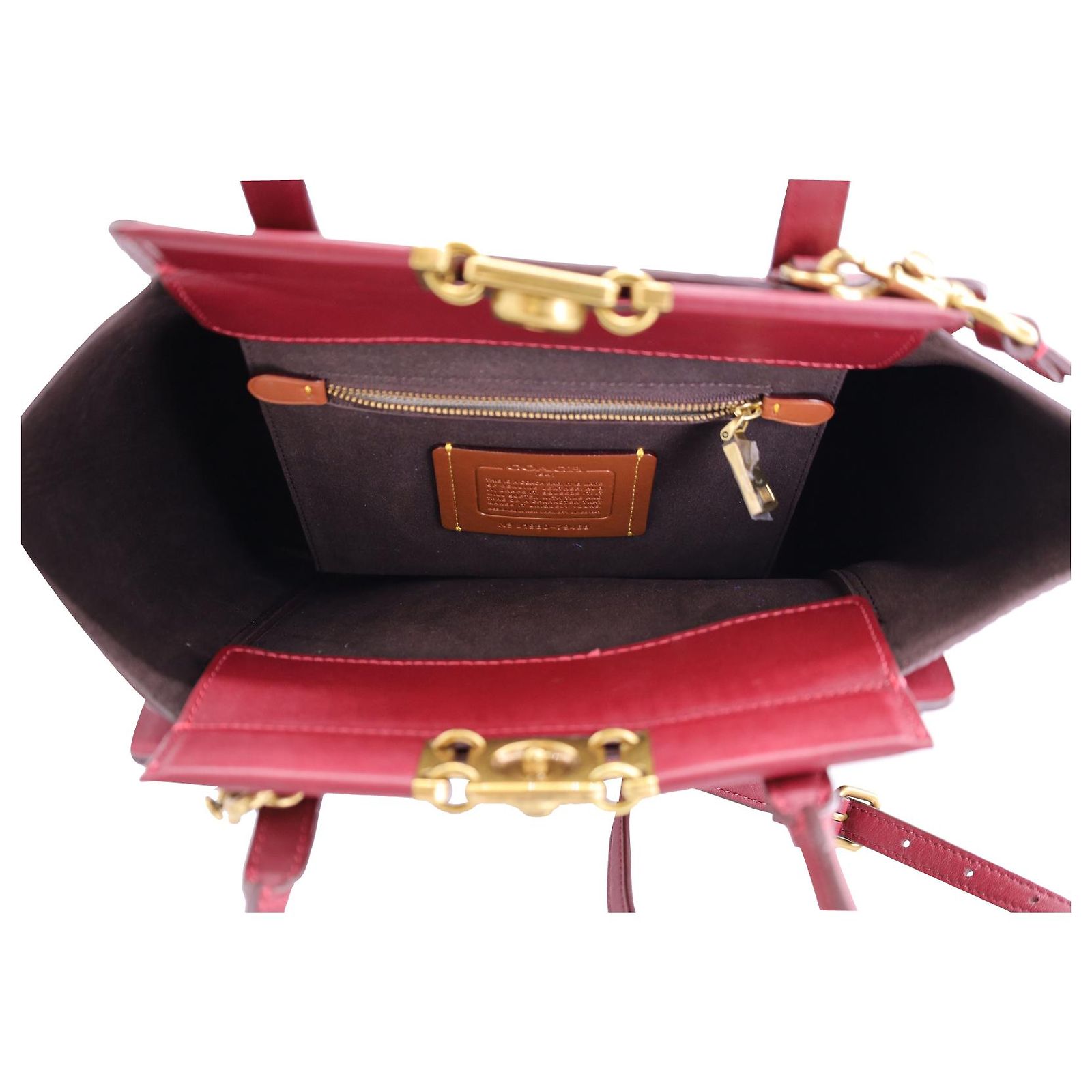 Coach Troupe Tote Bag In Red Leather Dark red ref.JC1161238 (Sold 