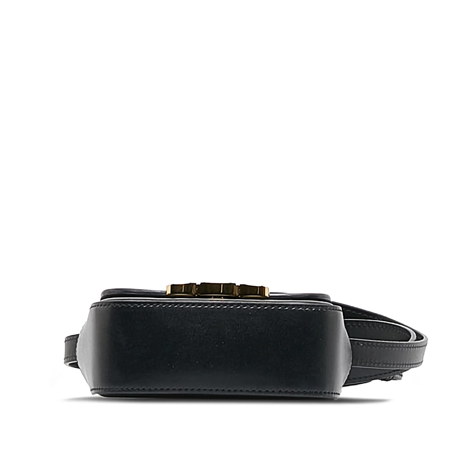 Céline Black Celine Mini Triomphe Crossbody Bag Leather ref