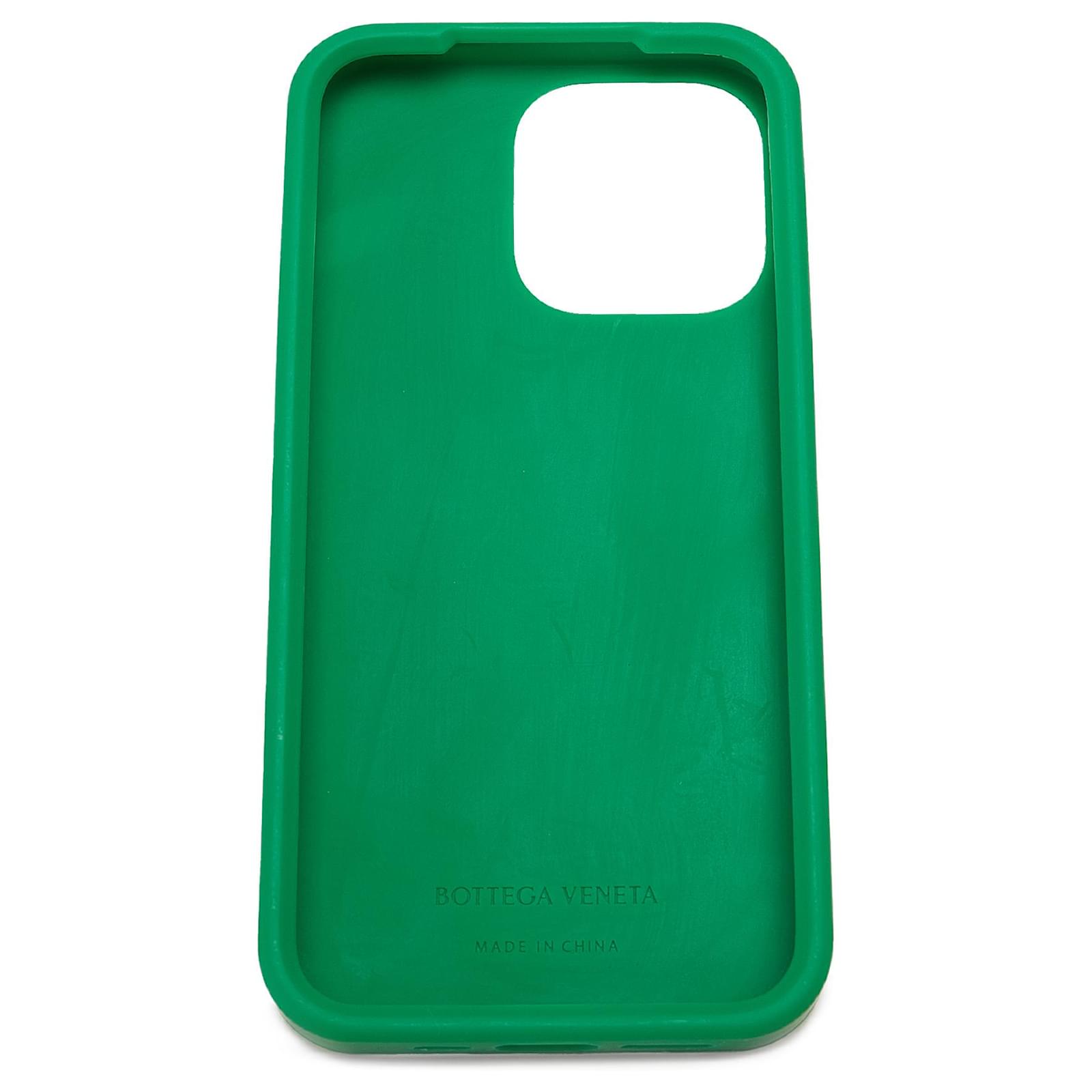 Bottega Veneta Green Intrecciato Silicone iPhone 13 Pro Case