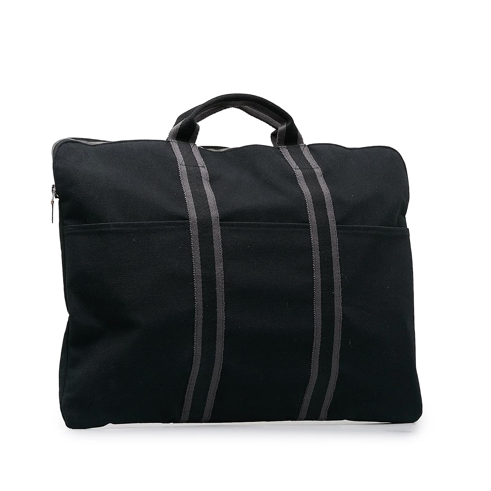 Black Hermes Fourre Tout Porte Documents Business Bag