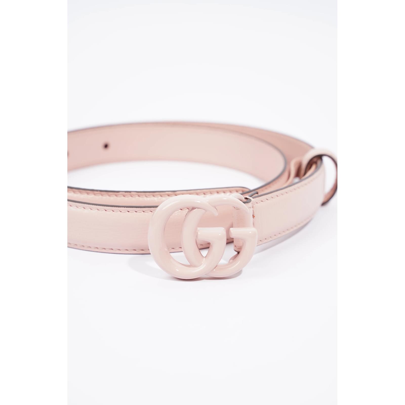 Gucci GG Marmont Thin Belt Light Pink Leather 70cm 28