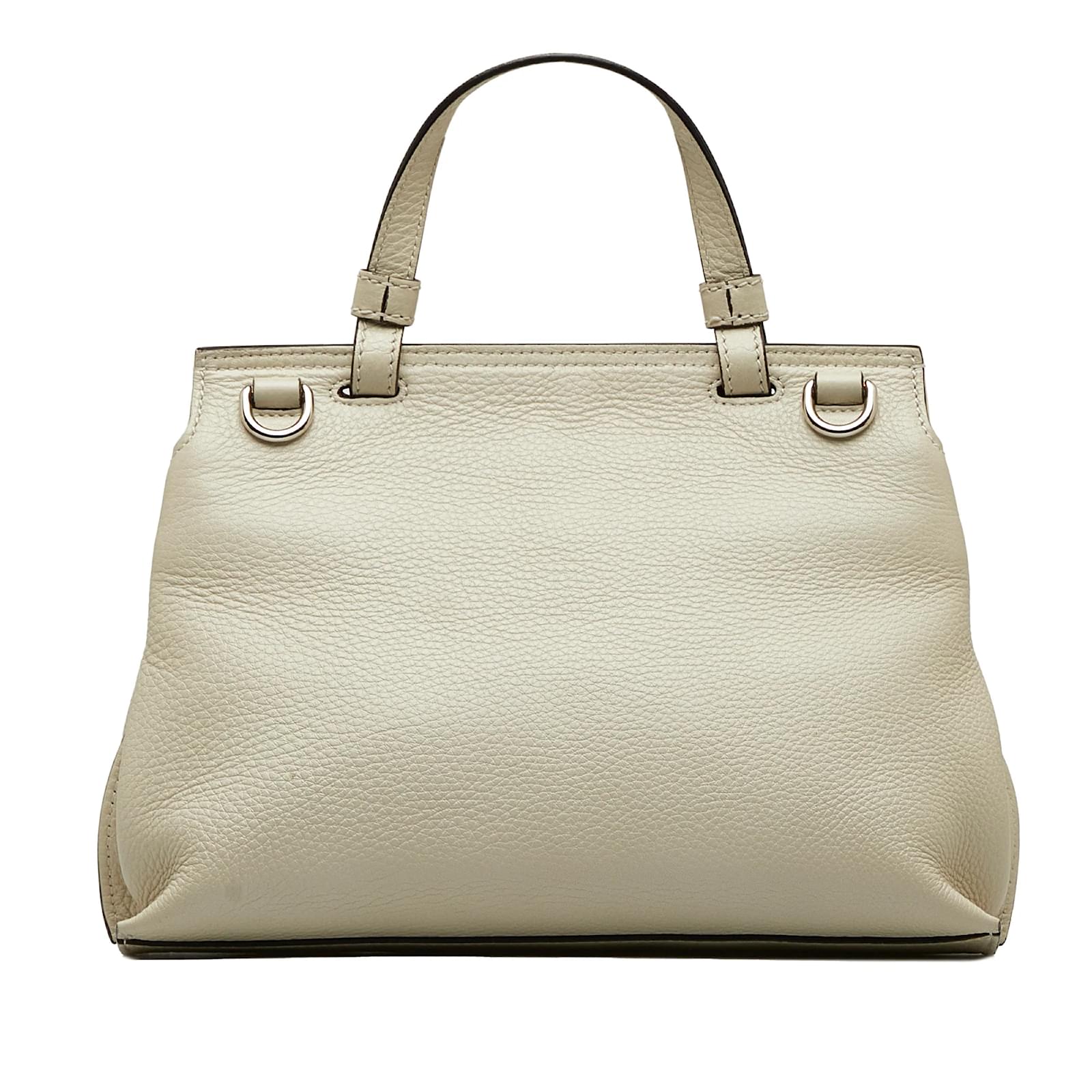 White Gucci Small Bamboo Daily Satchel Leather ref.1174543 Joli