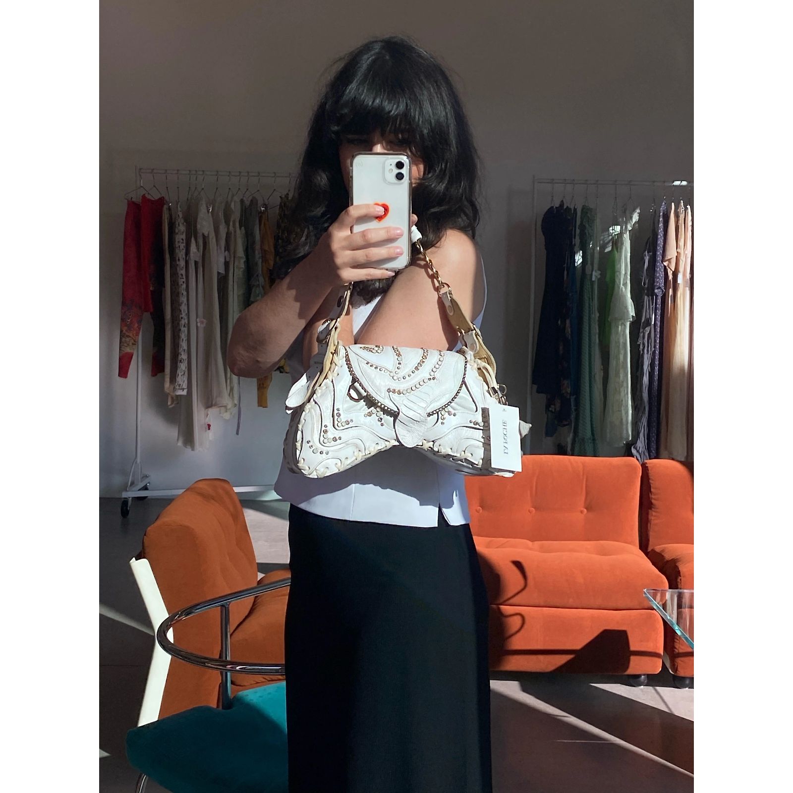 Autre Marque RARE Bracher Emden Handbag White Leather ref 