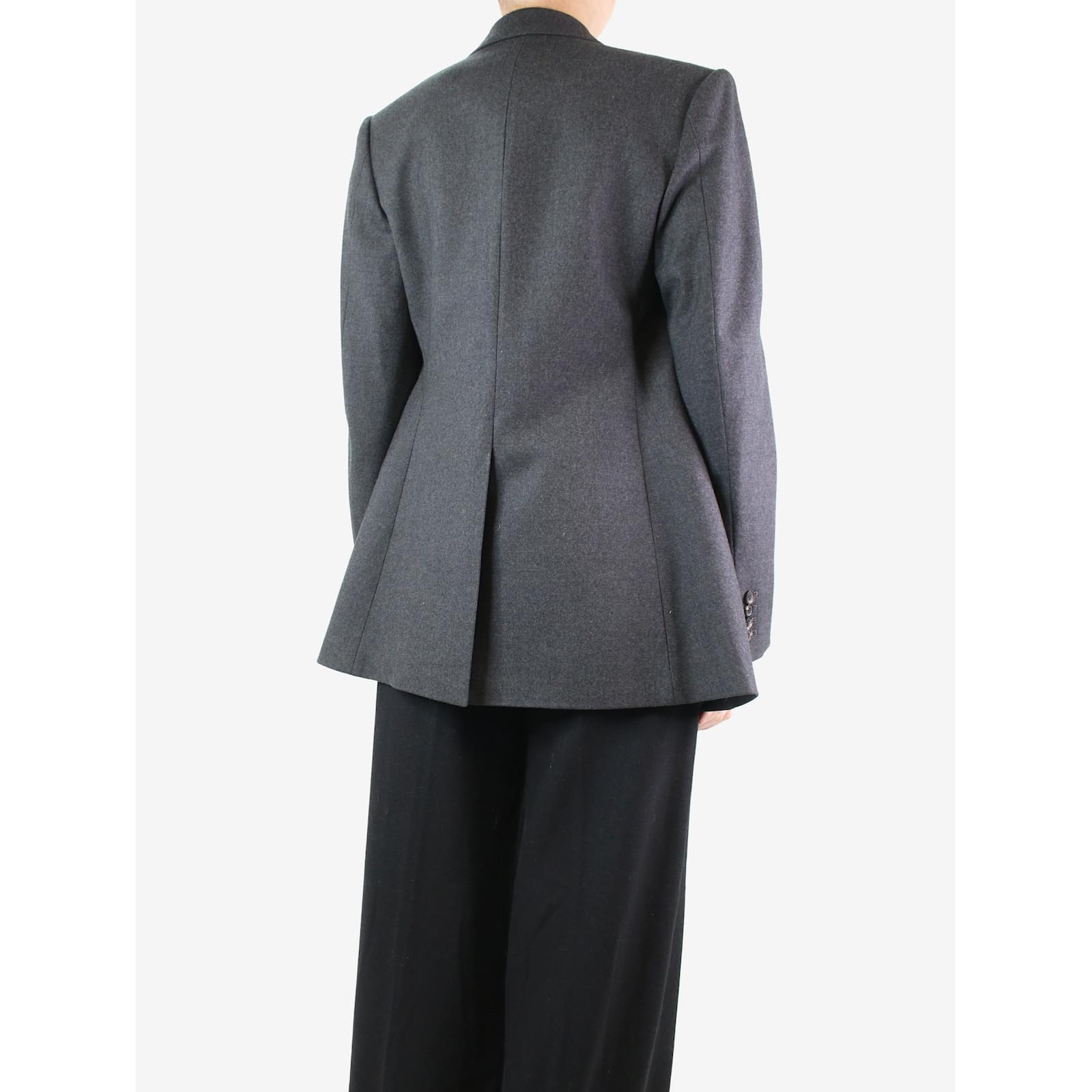 Theory Dark grey wool overlap blazer - size UK 8 ref.1180022