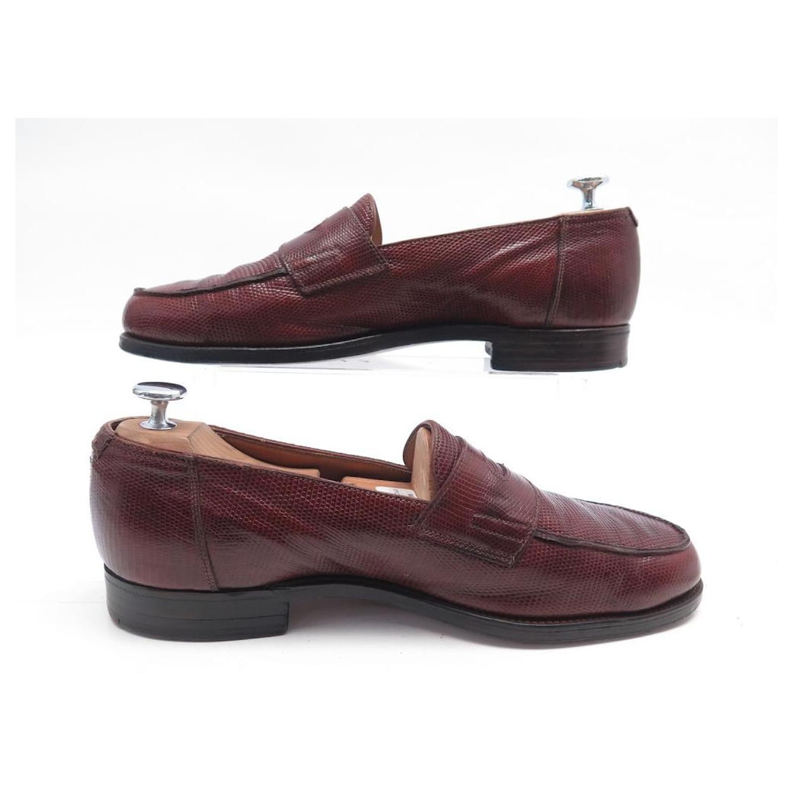 JOHN LOBB SHOES LOPEZ LOAFERS 8E 42 LIZARD LEATHER LIZARD