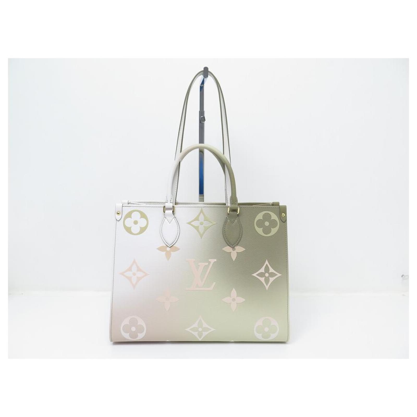 NEW LOUIS VUITTON ONTHEGO SUNSET KHAKI MM M HANDBAG20510 BAG