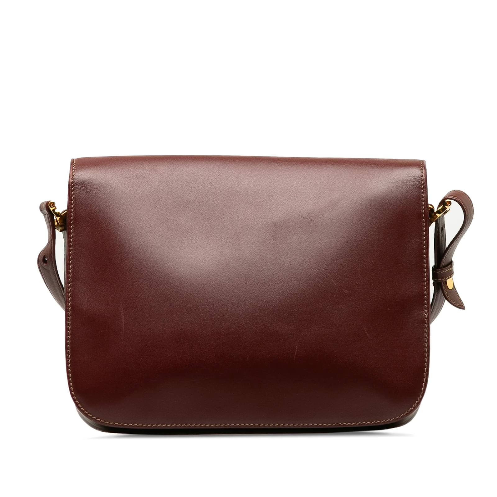 Burgundy Cartier Must de Cartier Crossbody Bag Dark red Leather