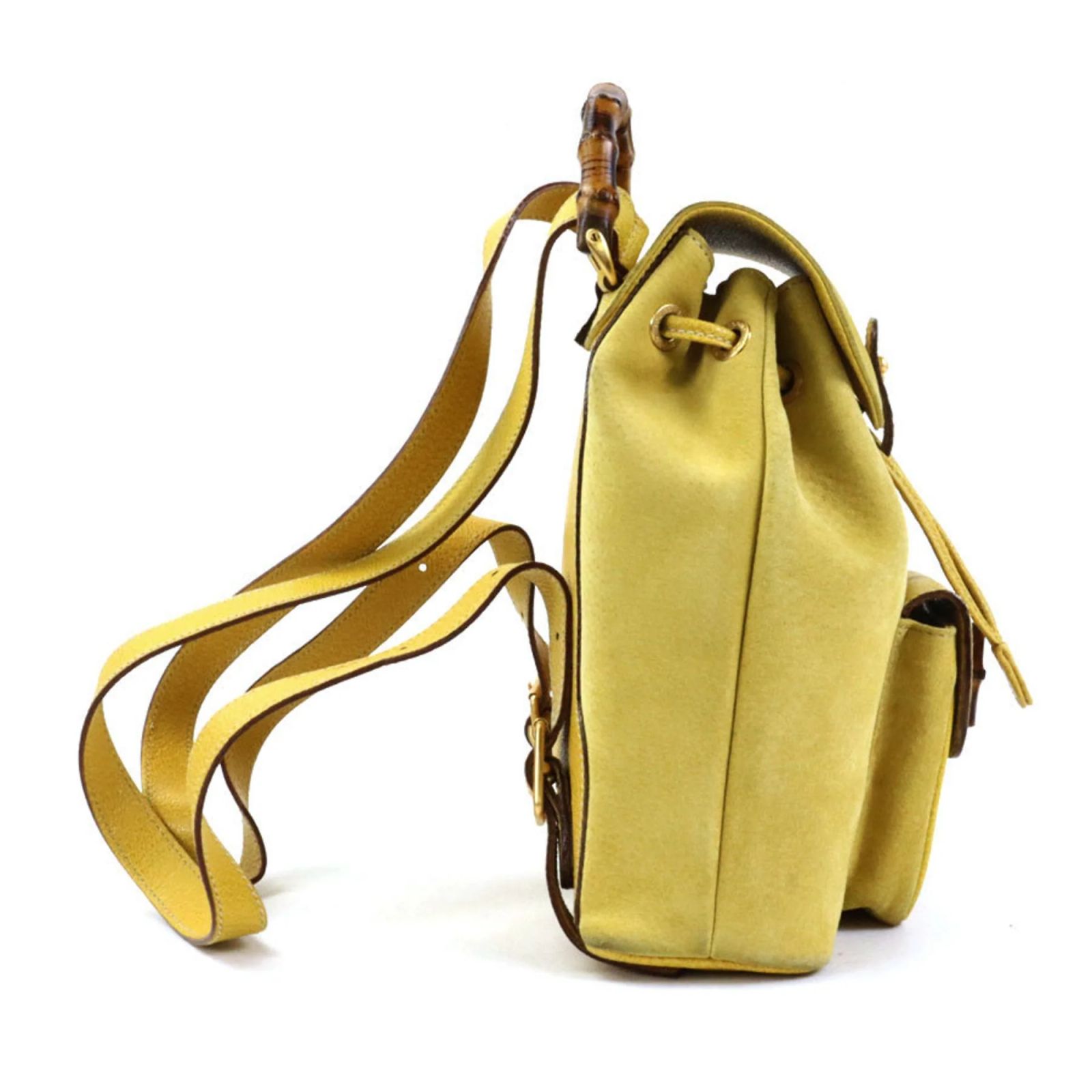 Gucci Bamboo Yellow Suede ref.1186043 - Joli Closet display picture 2