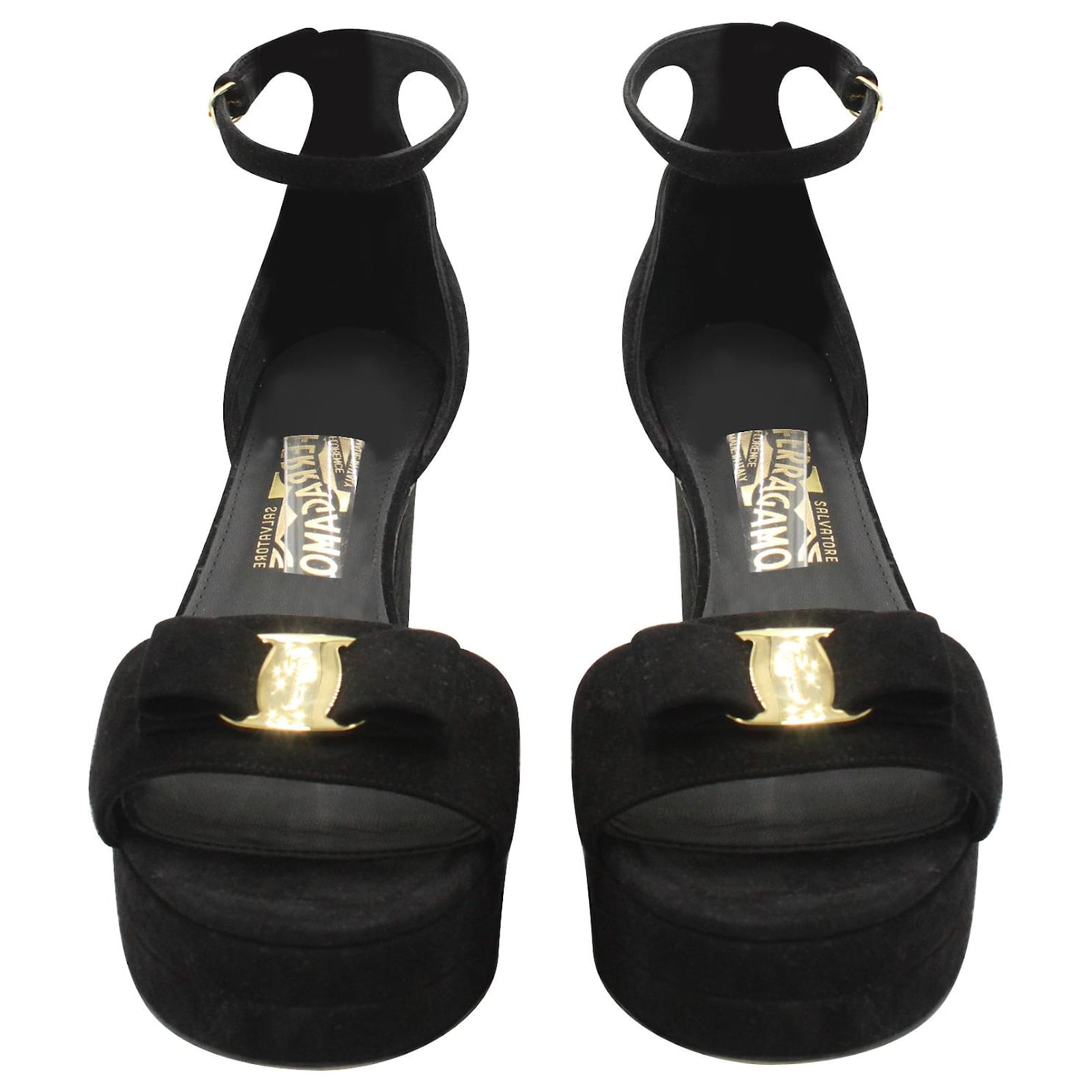 Salvatore Ferragamo Eclipse Bow Embellished Platform Sandals
