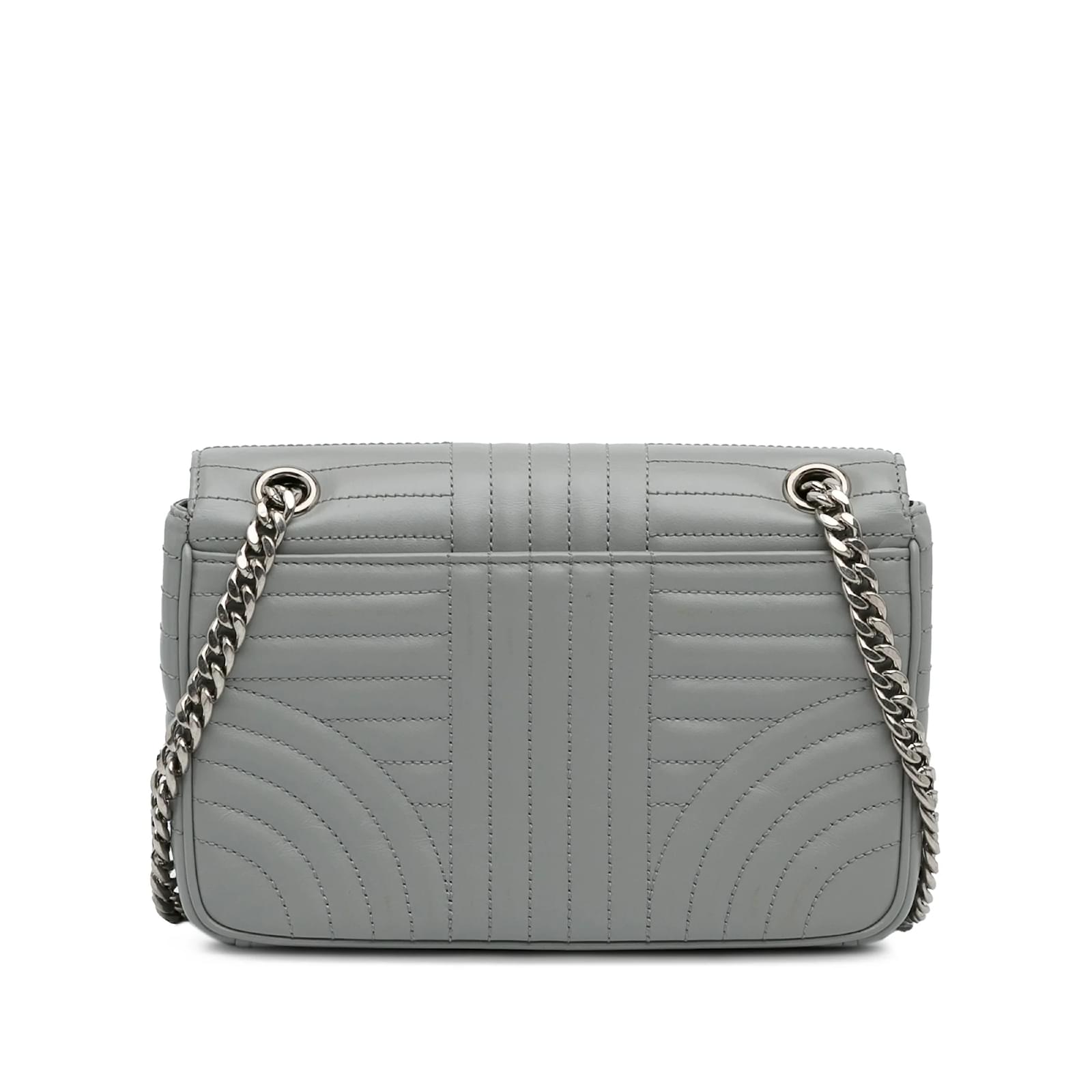 ★ PRADA ★ SOFT CALF IMPUNTURE ショルダーバッグ Gray Prada Small Soft Calf Impunture Diagramme Bag Leather