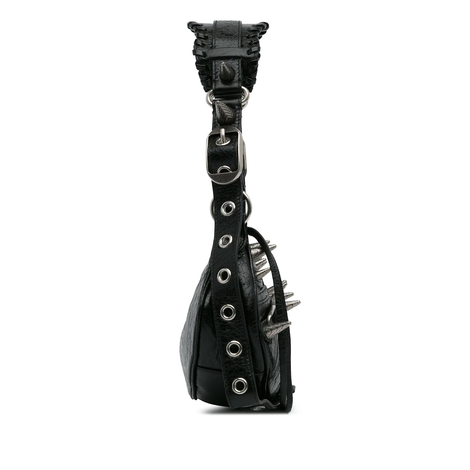 baleciaga バック Black Balenciaga XS Le Cagole Spike Crossbody Bag Leather ref
