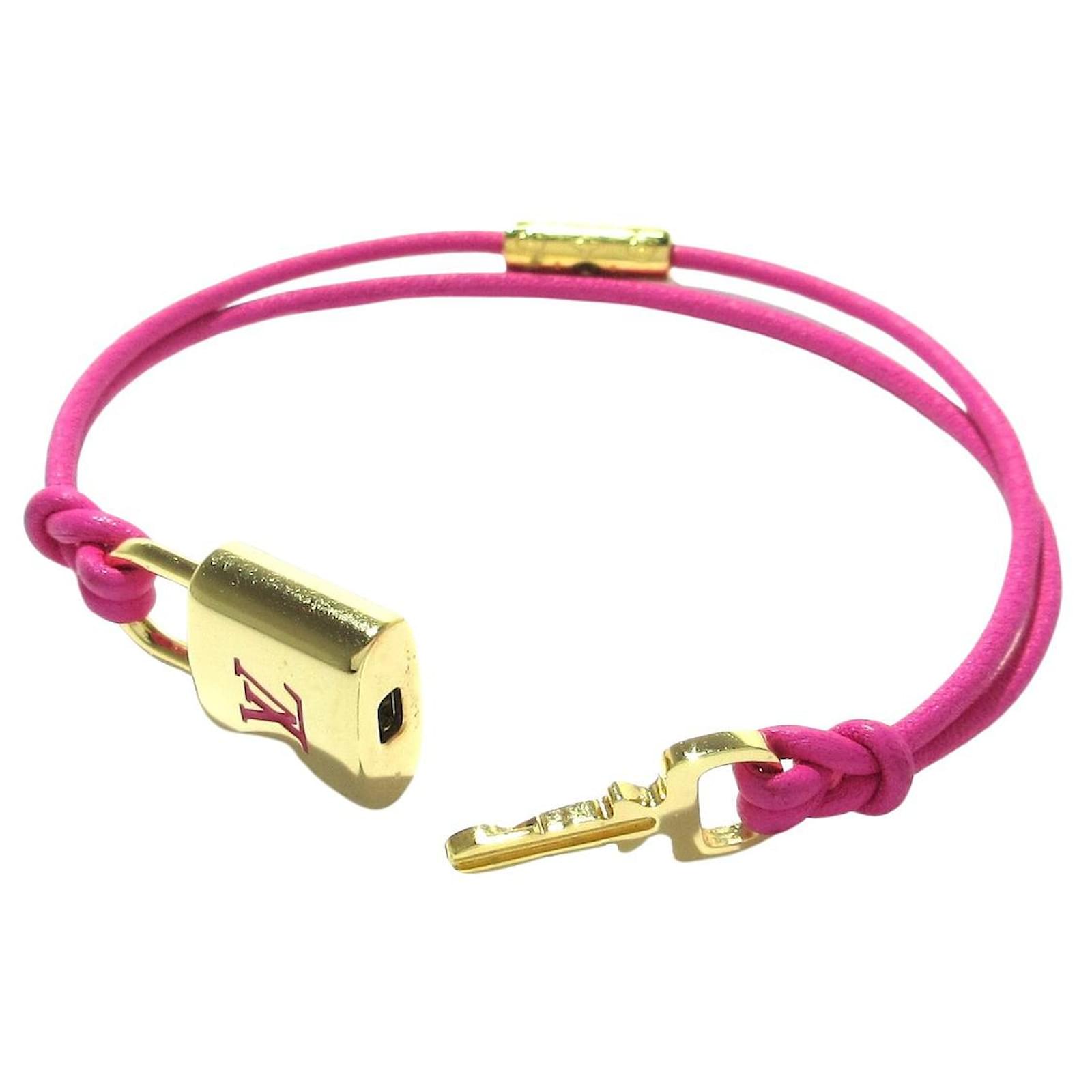 Louis Vuitton Bracelet LV Padlock Pink Leather ref.1195845