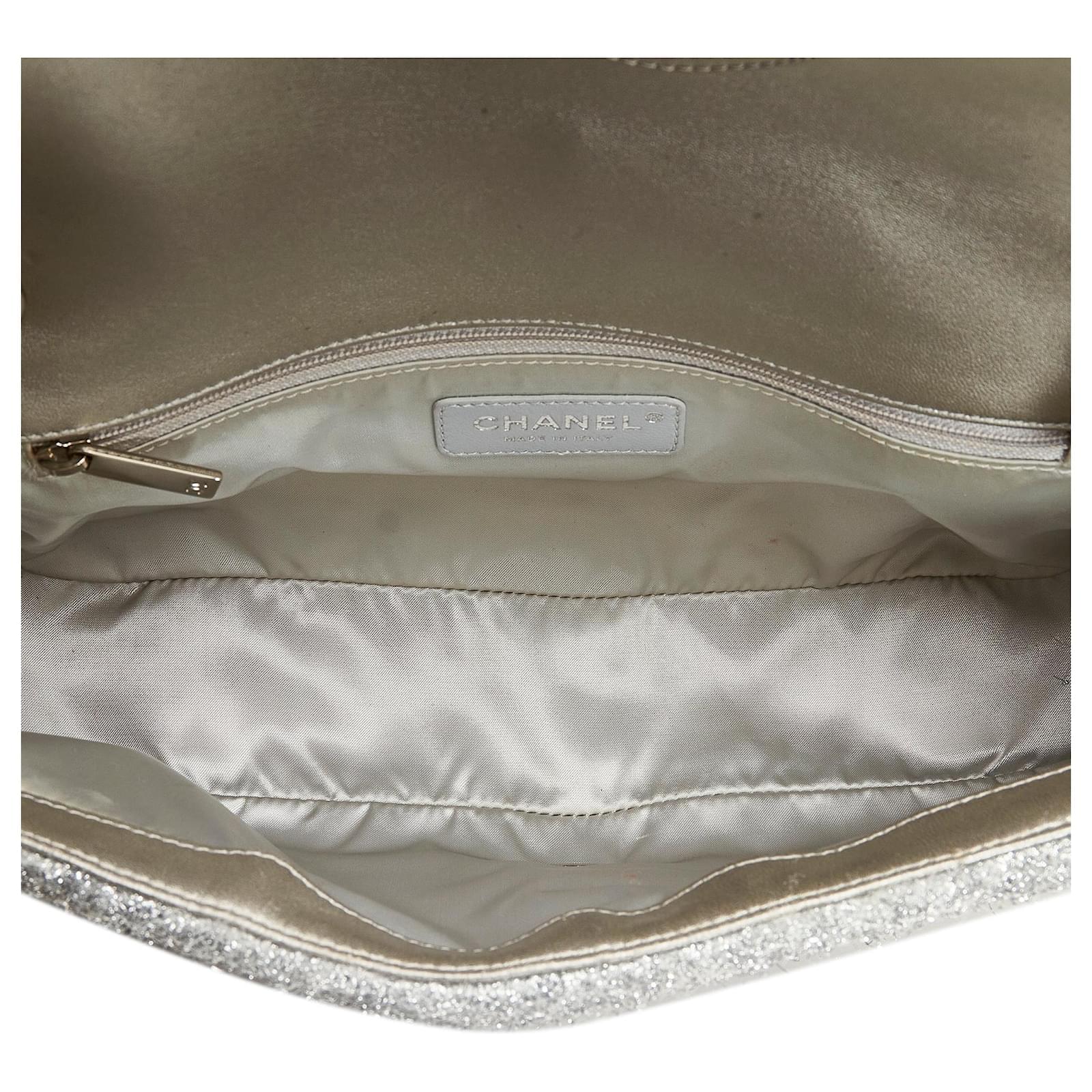 Gray Chanel Ground Control Pluto Glitter Single Flap Bag