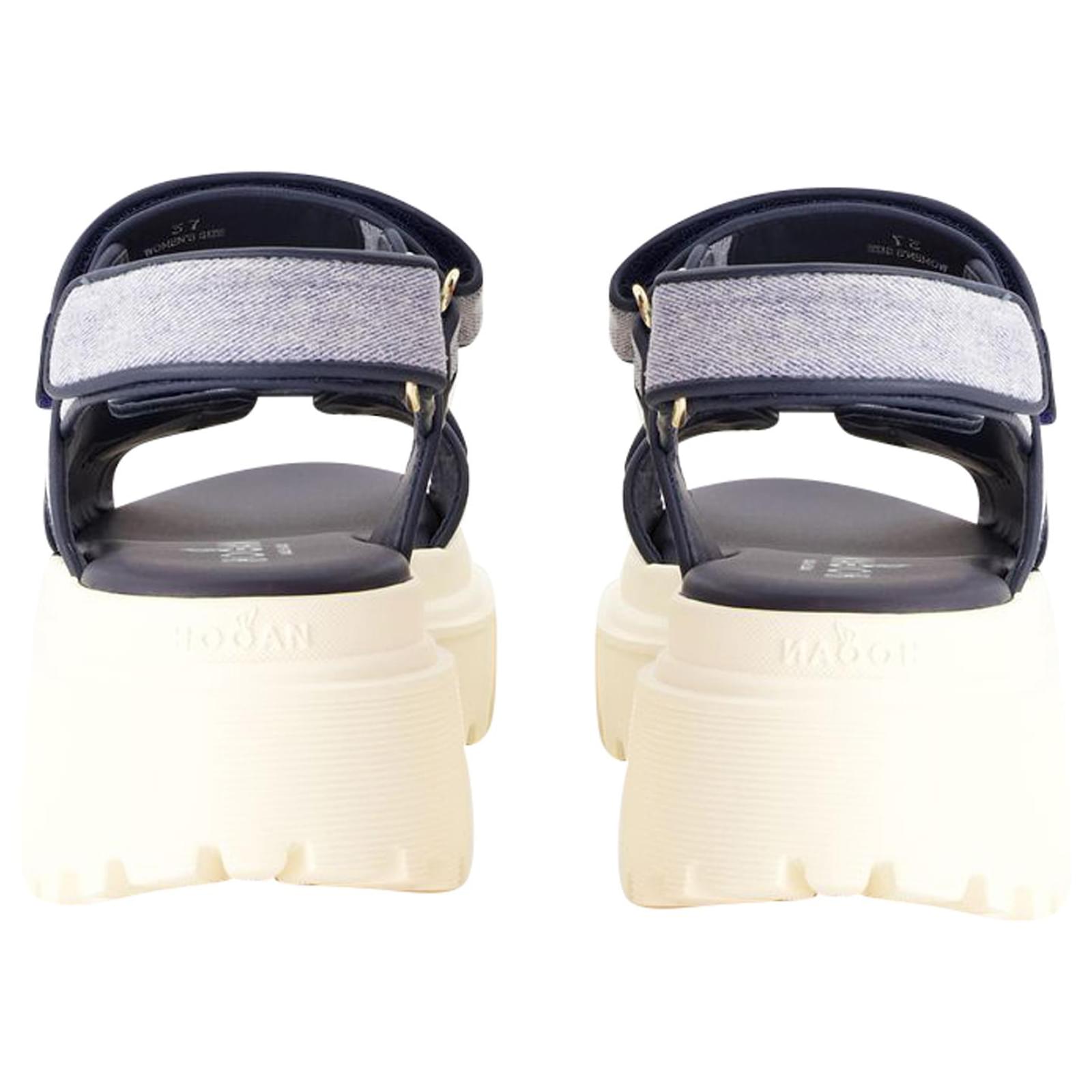 【関税込み】Cinturino Sandals - Hogan - Cotton - Blue Cinturino Sandals - Hogan - Cotton - Blue ref.1208088 - Joli
