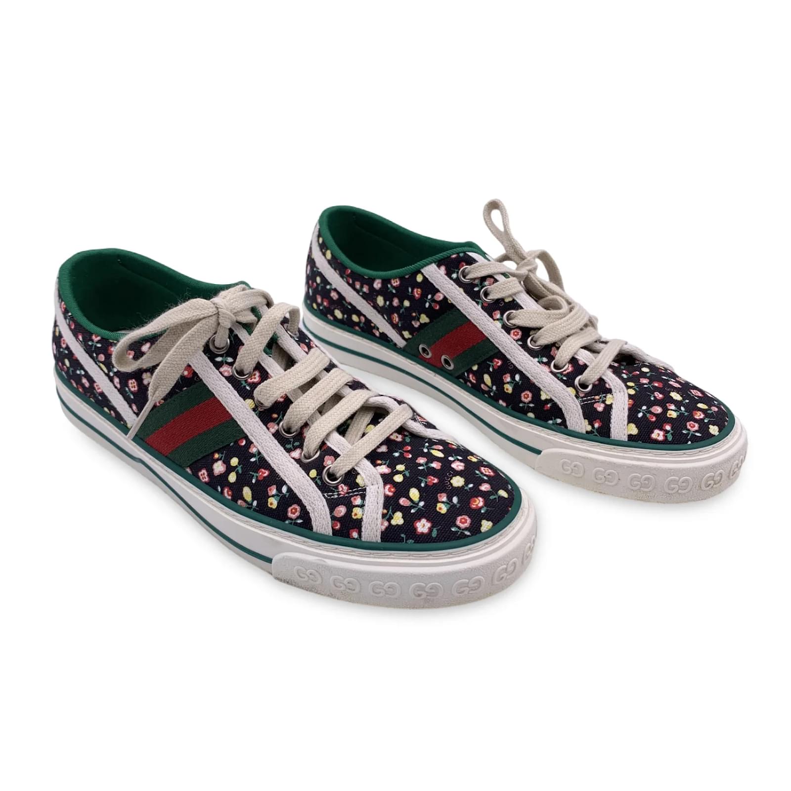 【GUCCI 】Tennis 1977 Liberty Sneakers BLACK Gucci Women's Gucci Tennis 1977 High-Top Sneakers | Saks