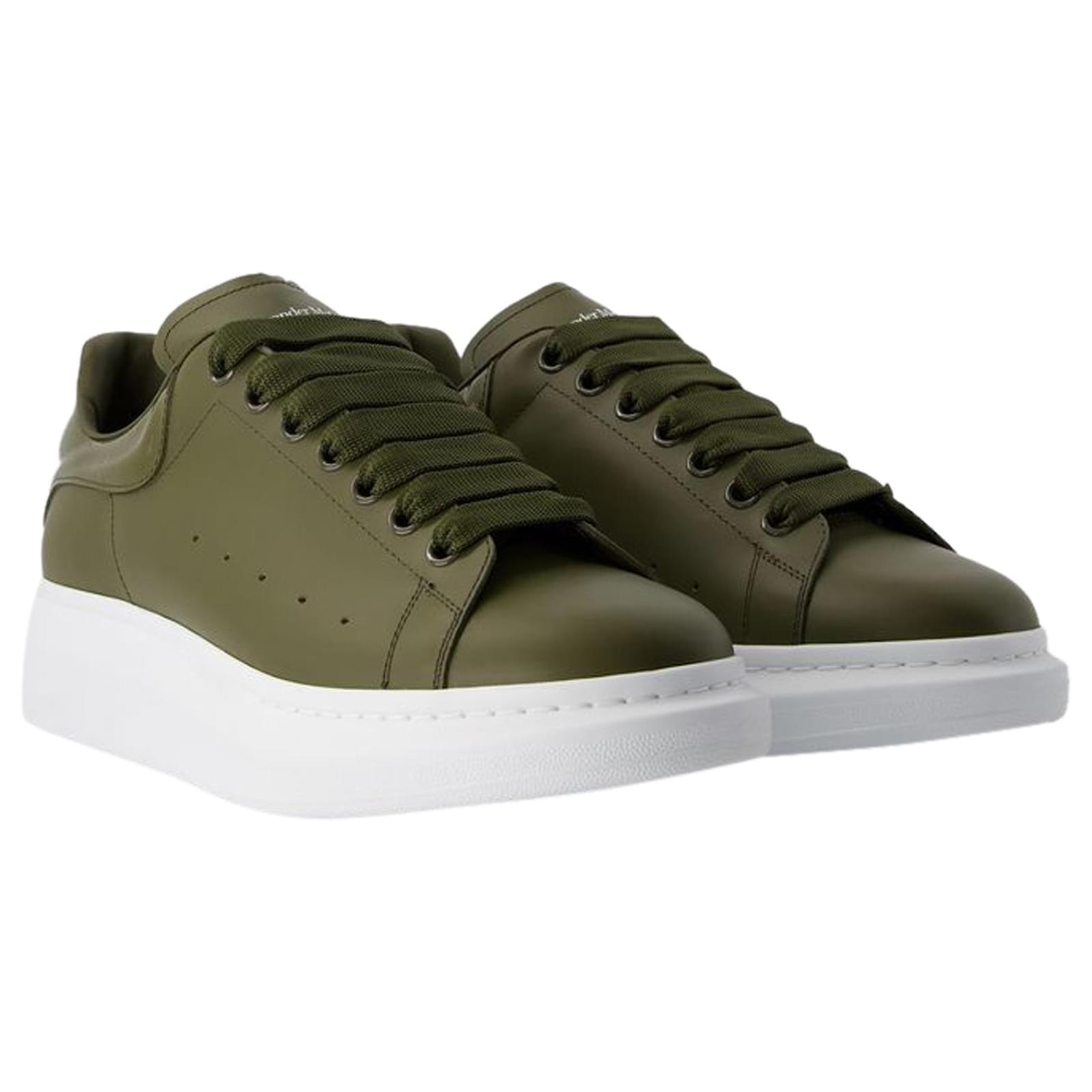 Oversized Sneakers - Alexander McQueen - Leather - Khaki