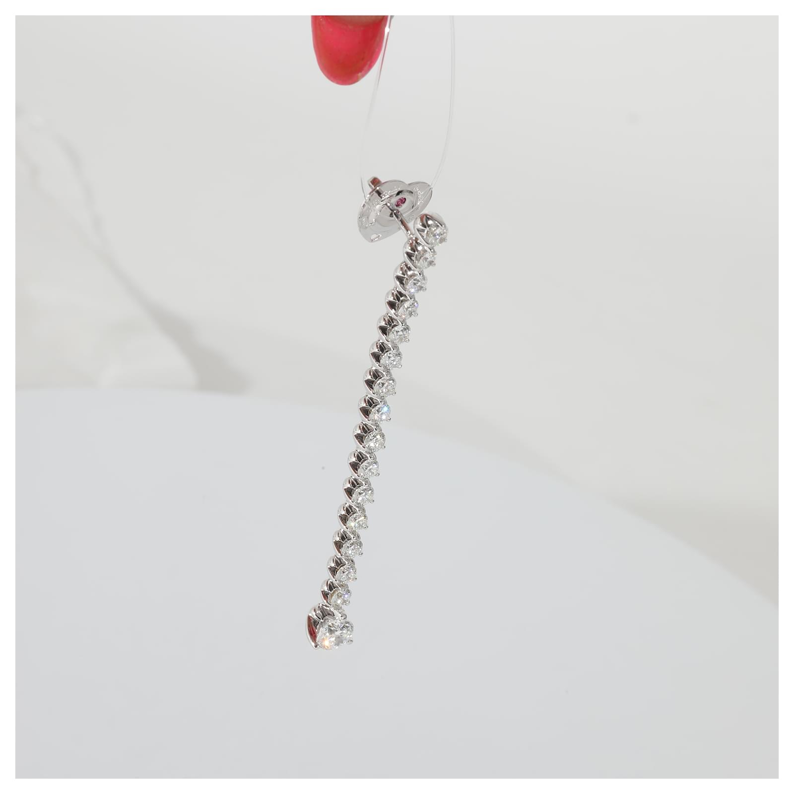 Roberto Coin Cento Tulip Drop Diamond Earrings in 18K white gold