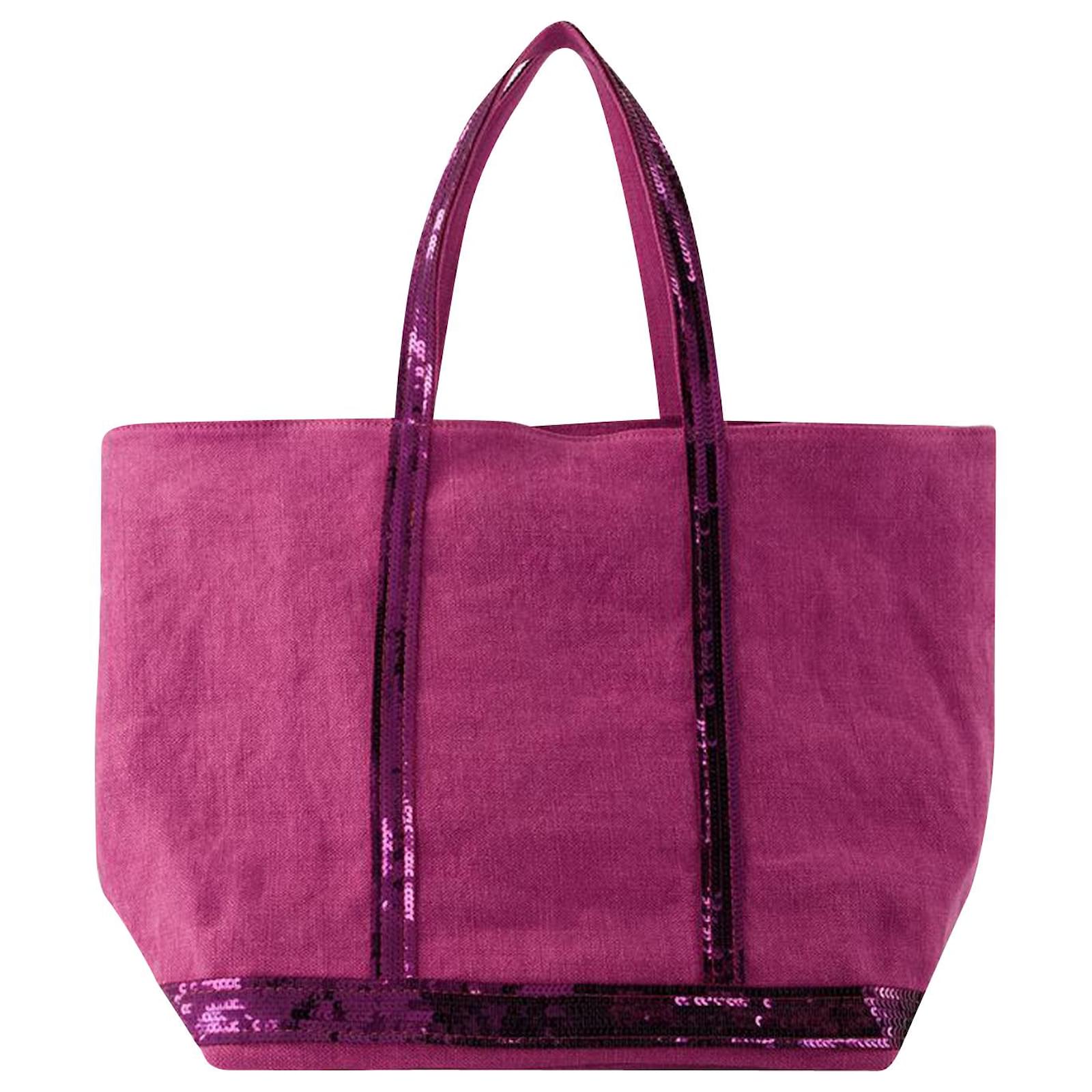 Cabas L Shopper Bag - Vanessa Bruno - Linen - Pink Sorbet