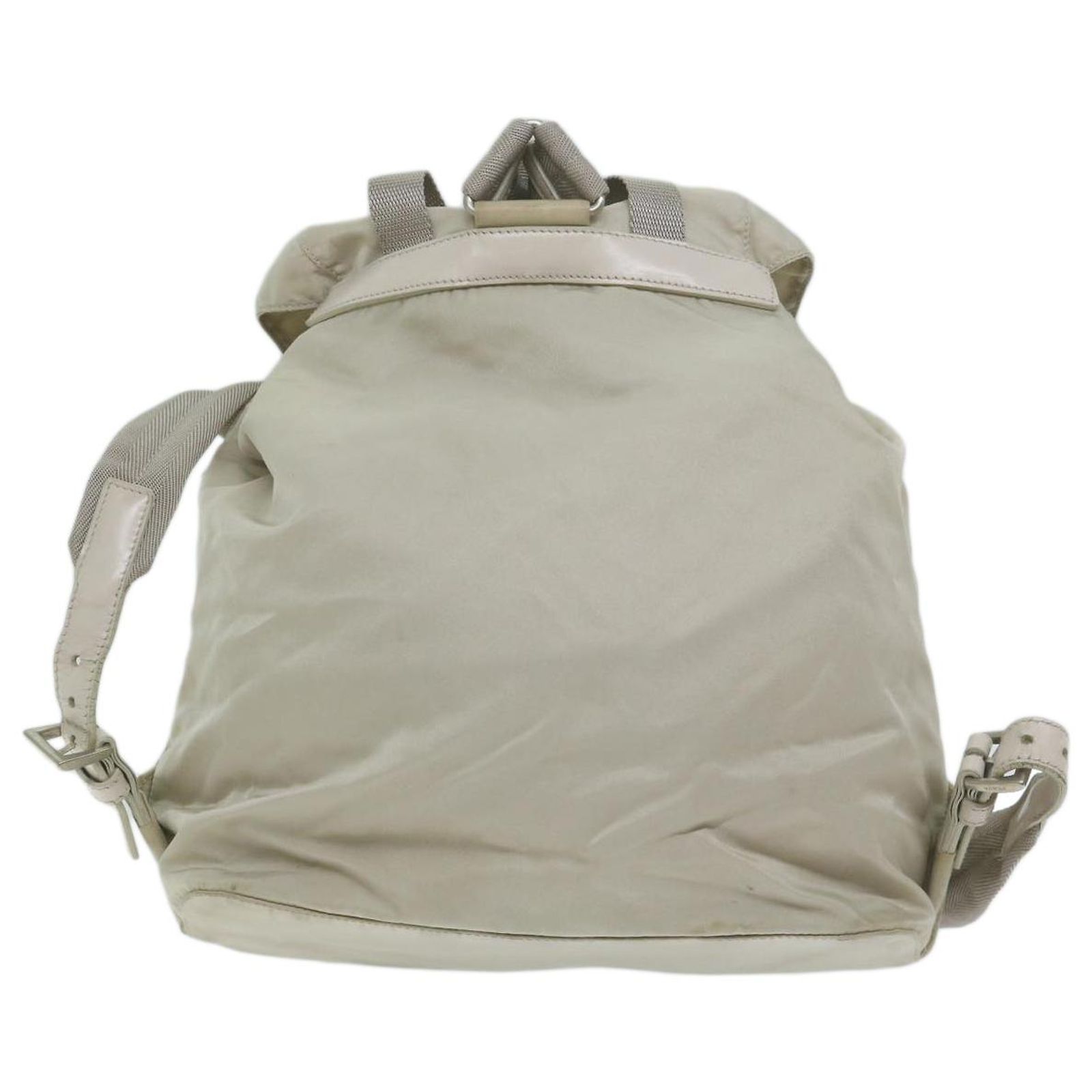 PRADA Backpack Nylon Ivory Silver Auth am11437 PRADA Backpack Nylon Ivory Auth 64459 Cream ref.JC1228121  main image 2