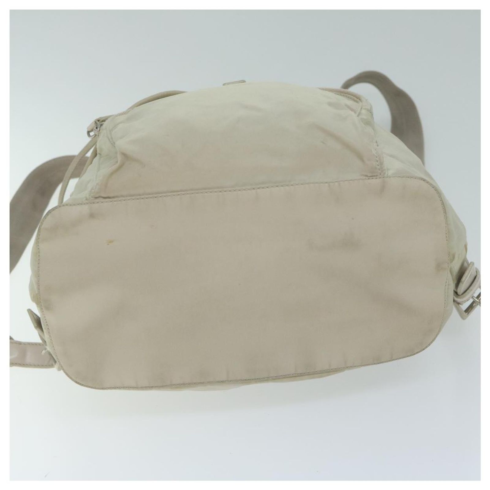 PRADA Backpack Nylon Ivory Silver Auth am11437 White Re-nylon Backpack | PRADA - United States main image 3
