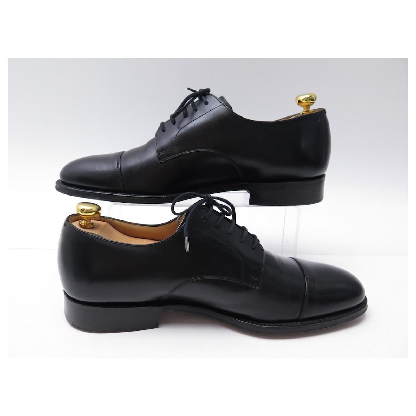 CHURCH'S CARTMEL DERBY SHOES 9F 43 BLACK LEATHER SHOES LEATHER