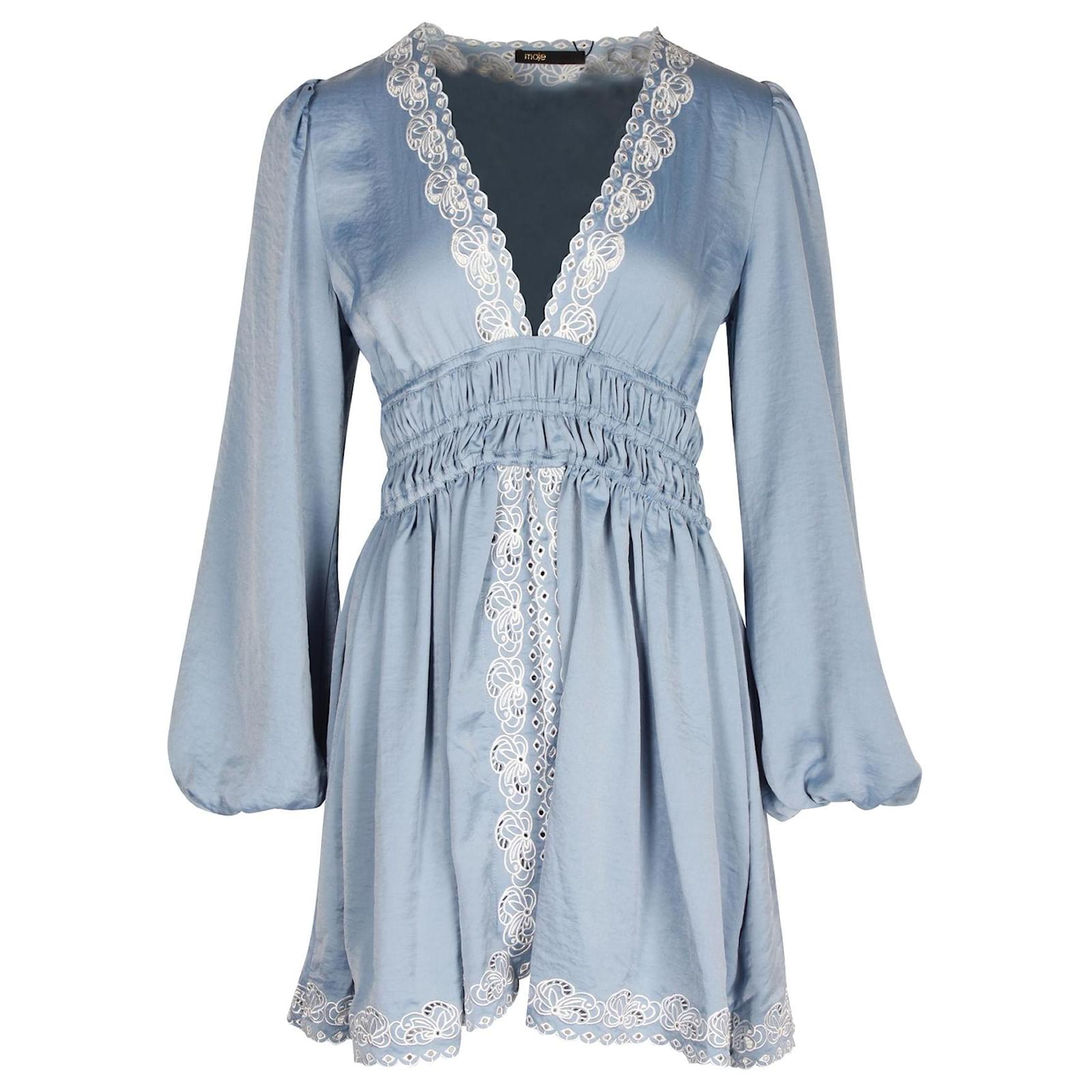 maje blue lace dress Sylvia Long dress lightblue female S main image 0