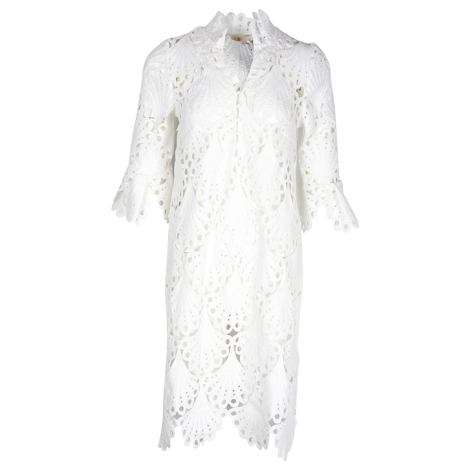 Maje Mini robe blanche en dentelle au crochet Polyester ref.1231364 Joli Closet