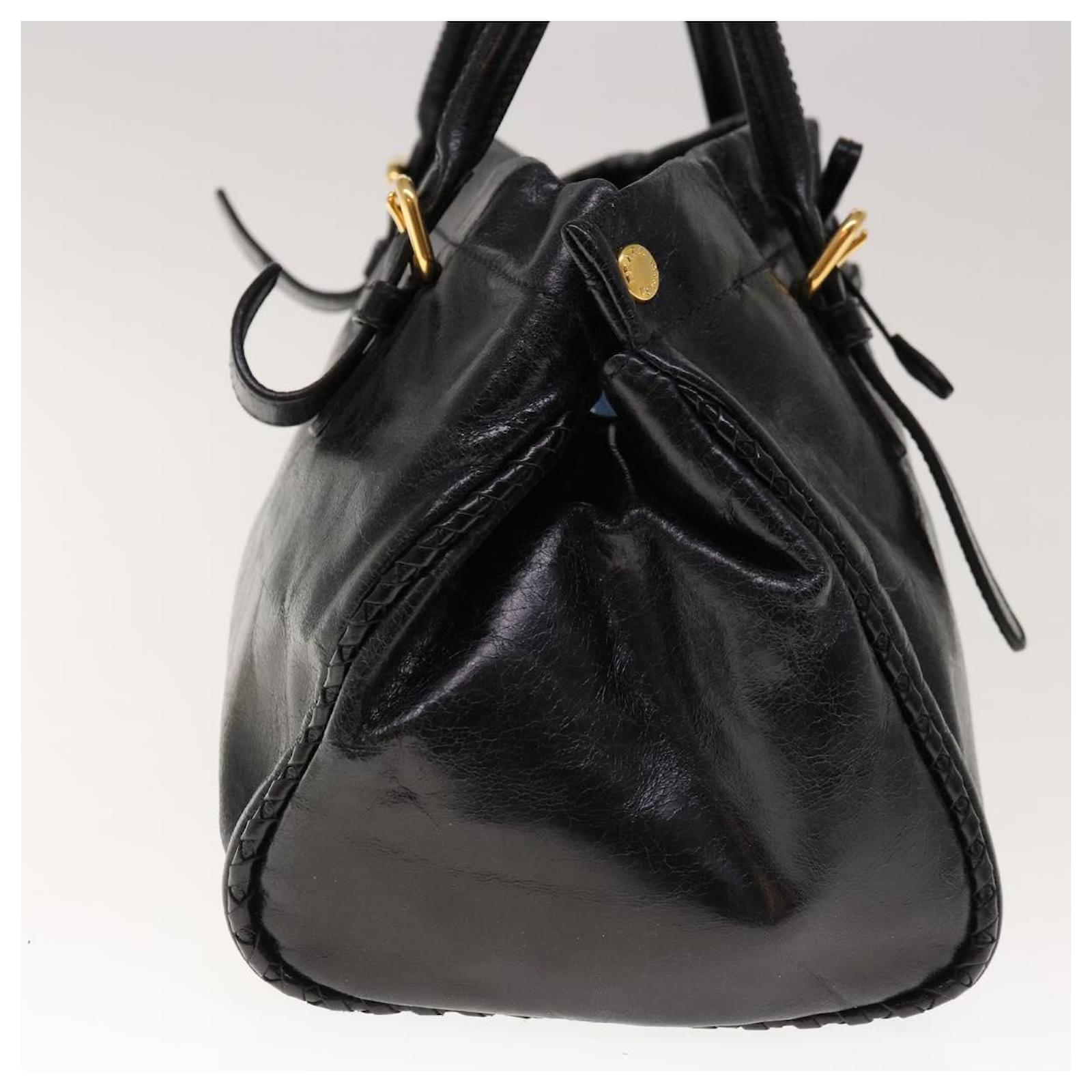 バッグ 00s PRADA leather hand bag PRADA 2000 BLACK LEATHER TOP HANDLE BAG – RDB