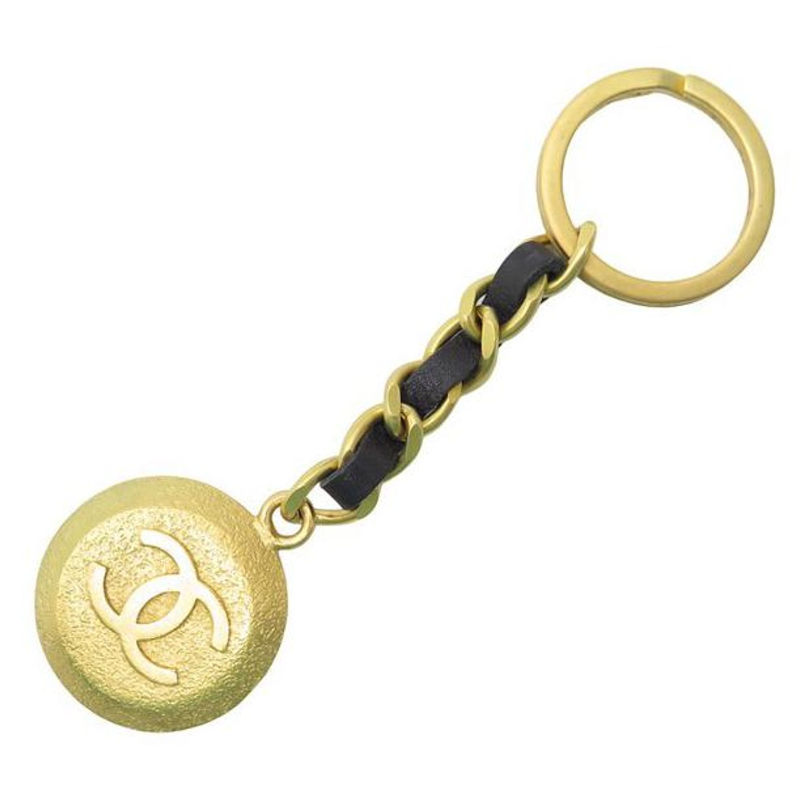 Medaillon VINTAGE CHANEL KEY RING 1994 CC LOGO MEDALLION INTERLACED ...