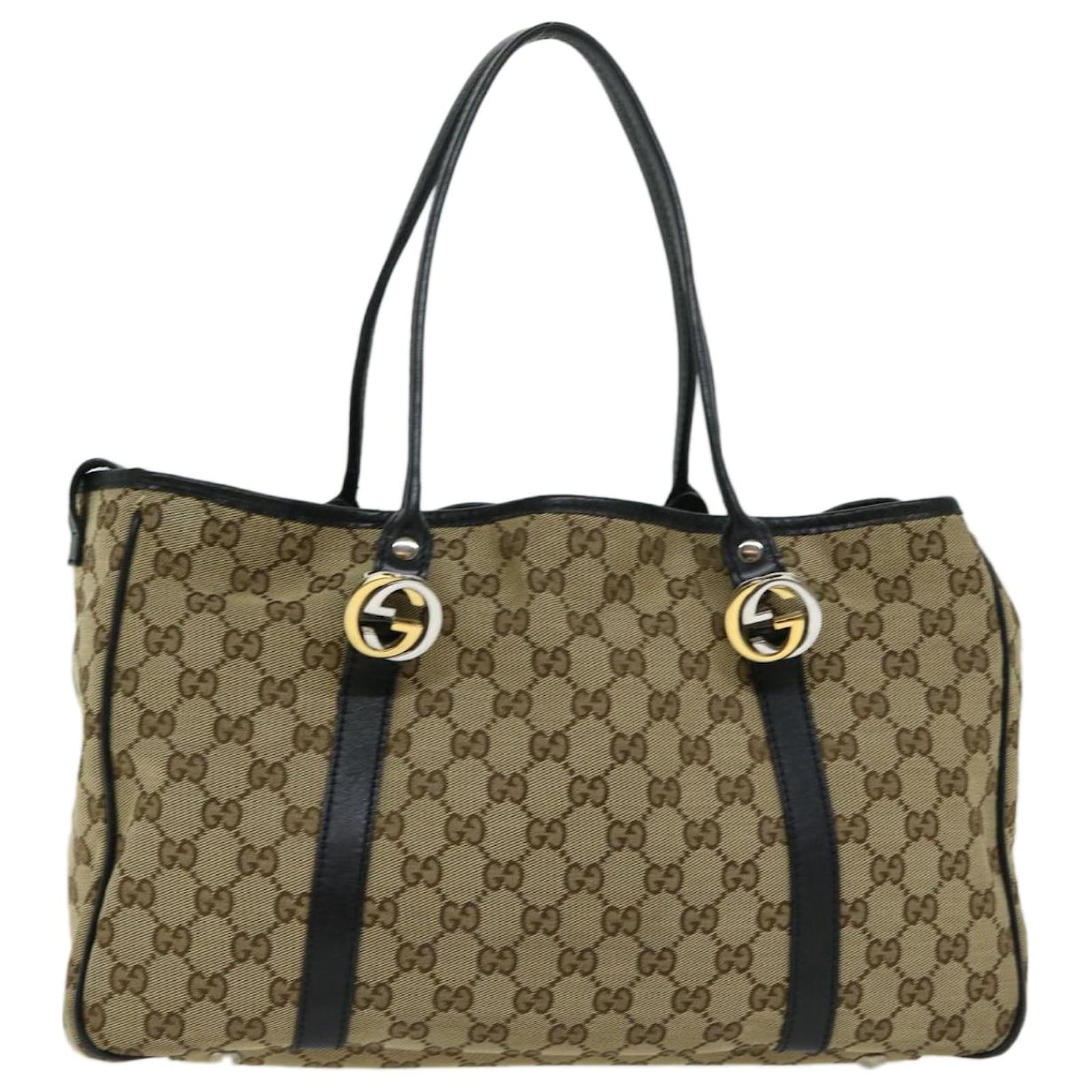 GUCCI GG Canvas GG Twins Tote Bag Beige 232957 Auth yk10623 ref