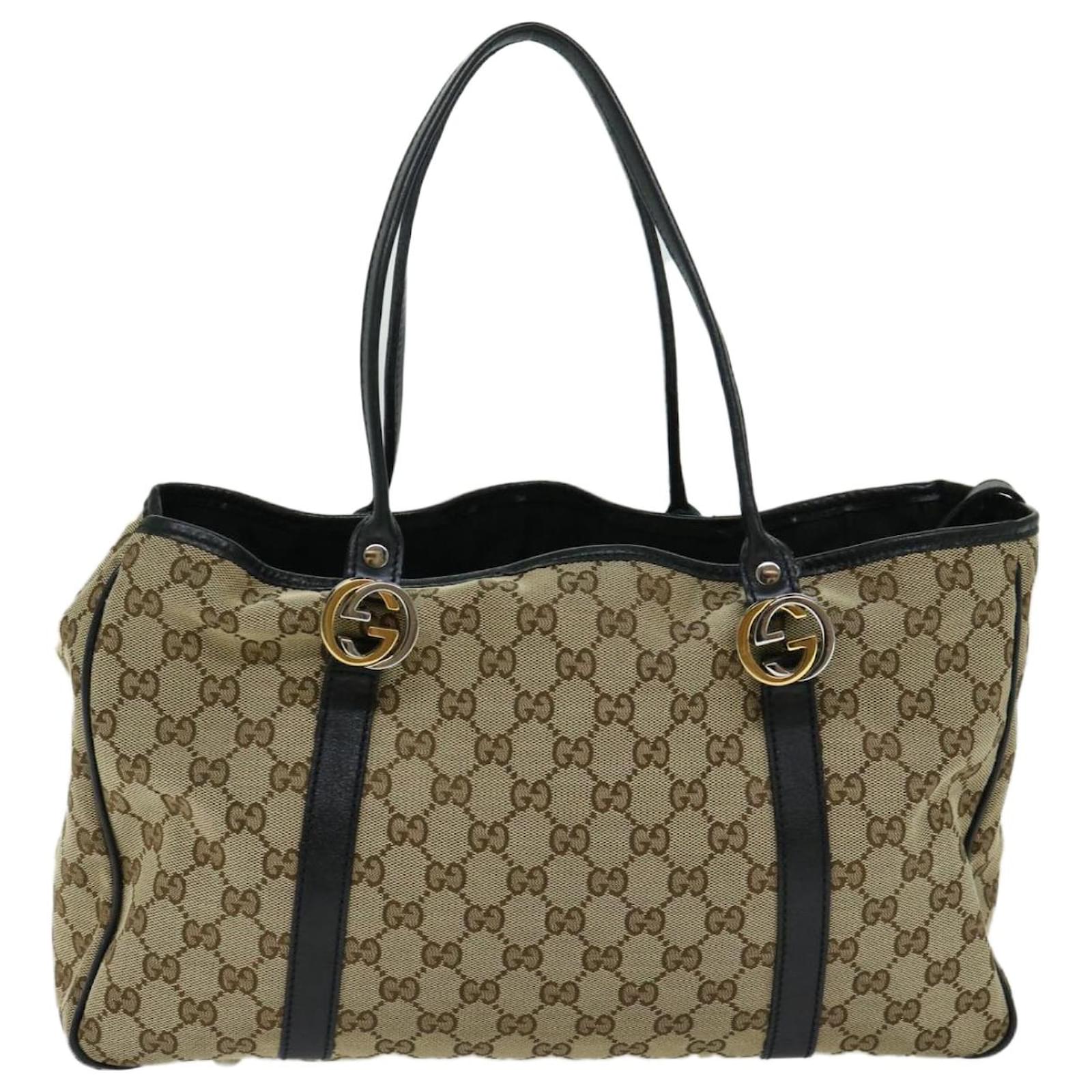 GUCCI GG Canvas GG Twins Tote Bag Beige 232957 Auth yk10623 ref