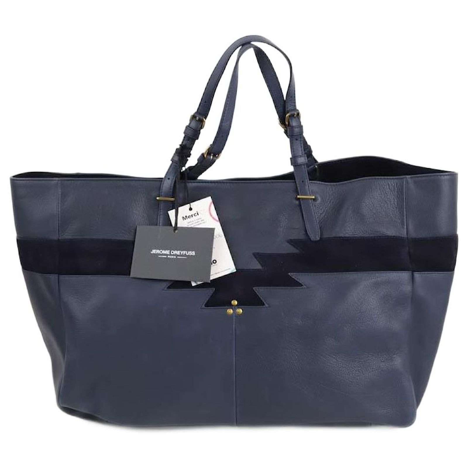 Jerome Dreyfuss Maurice leather tote bag Blue ref.1266623 - Joli Closet