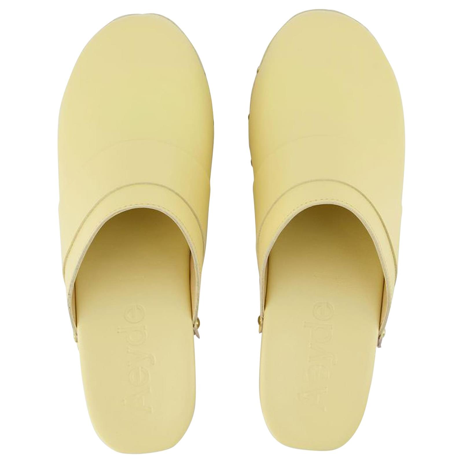 【関税込み】Bibi Slides - Aeyde - Butter - Leather Bibi Slides - Aeyde - Butter - Leather Yellow ref.1283902