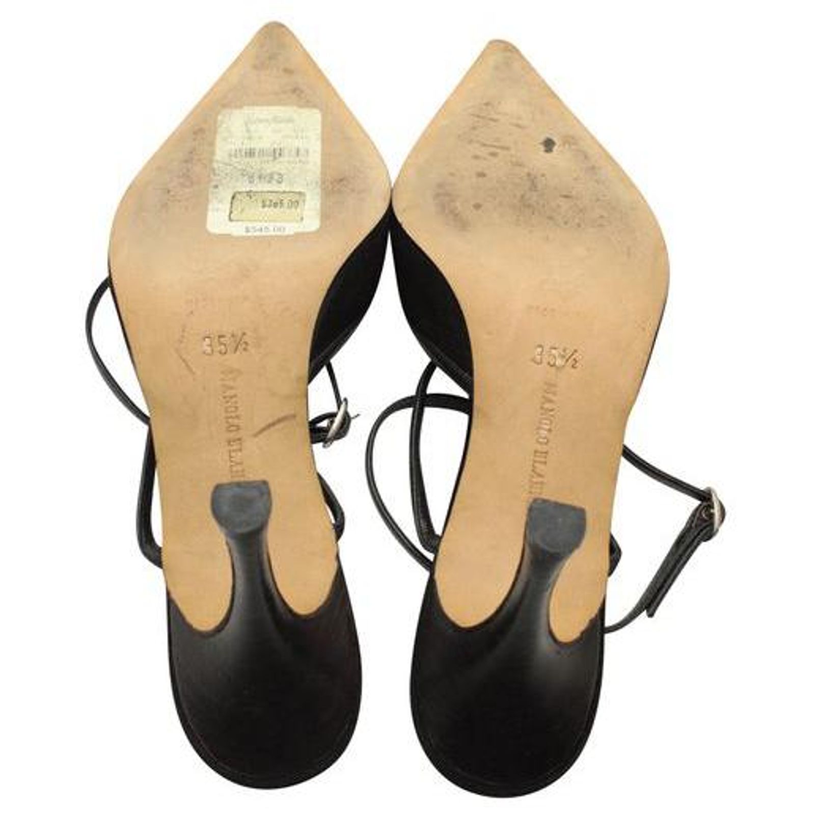 Escarpins Manolo Blahnik En Daim Noir - Talons Chaton Découpés - Taille 36.5 NEUF