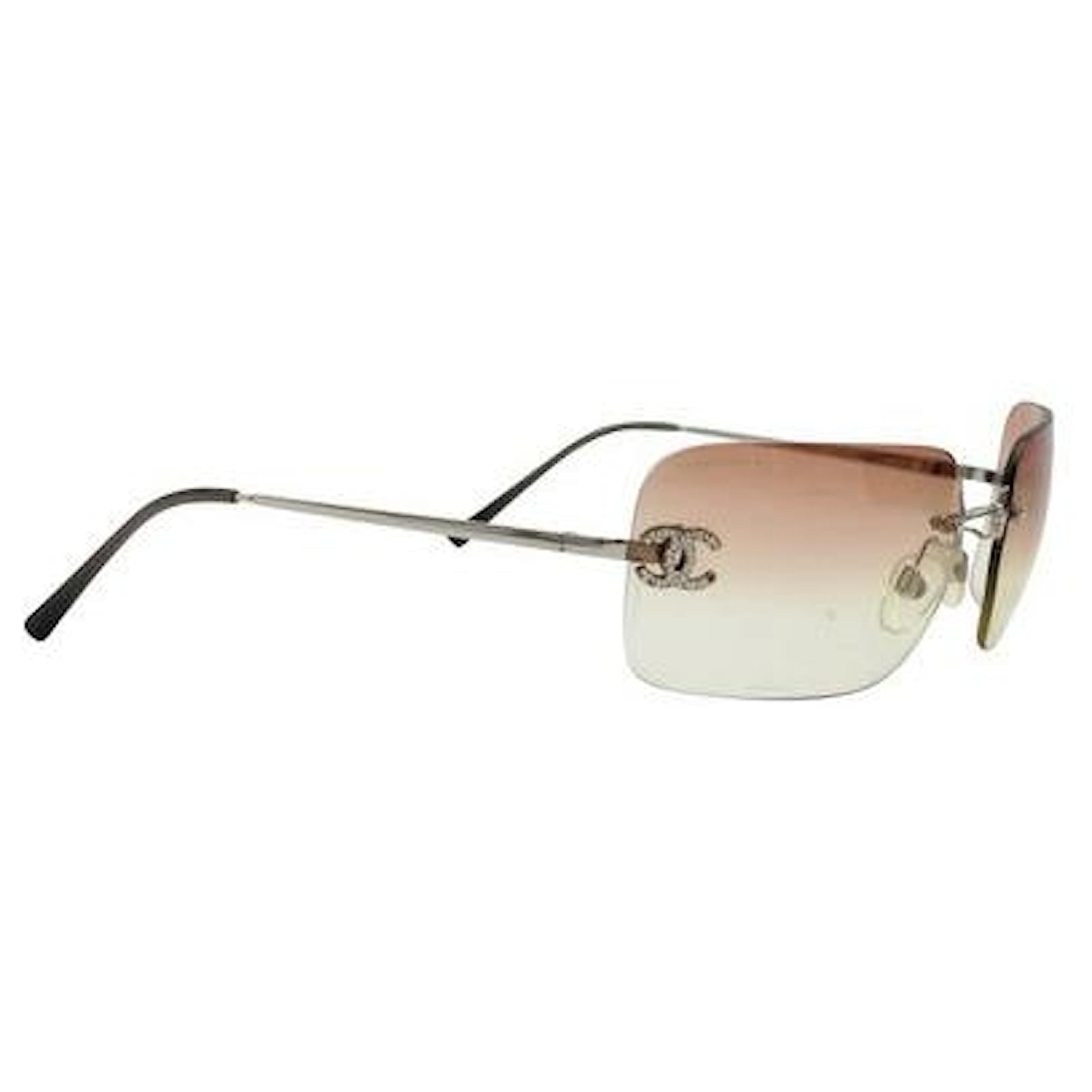 小物 y2k archive CHANEL sunglasses rimless Vintage Y2K Clear Rimless Chanel Sunglasses with CC | Depop