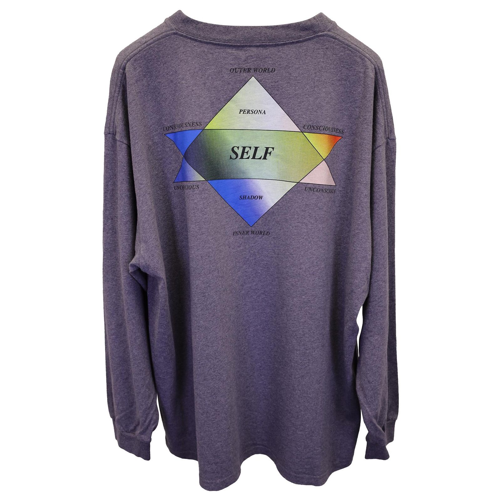 Balenciaga Personas Self Long Sleeve Tee in Blue Cotton Grey ref 