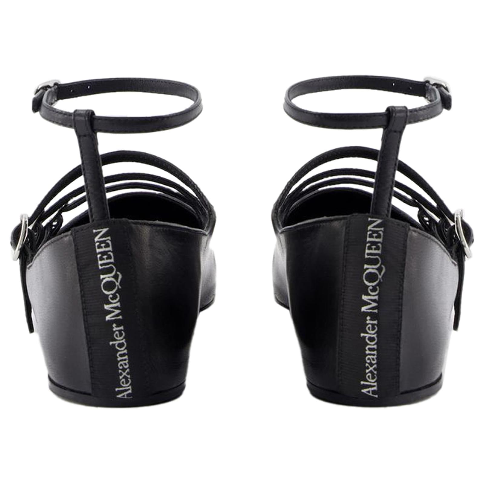 Cage Ballerinas - Alexander McQueen - Leather - Black Pony