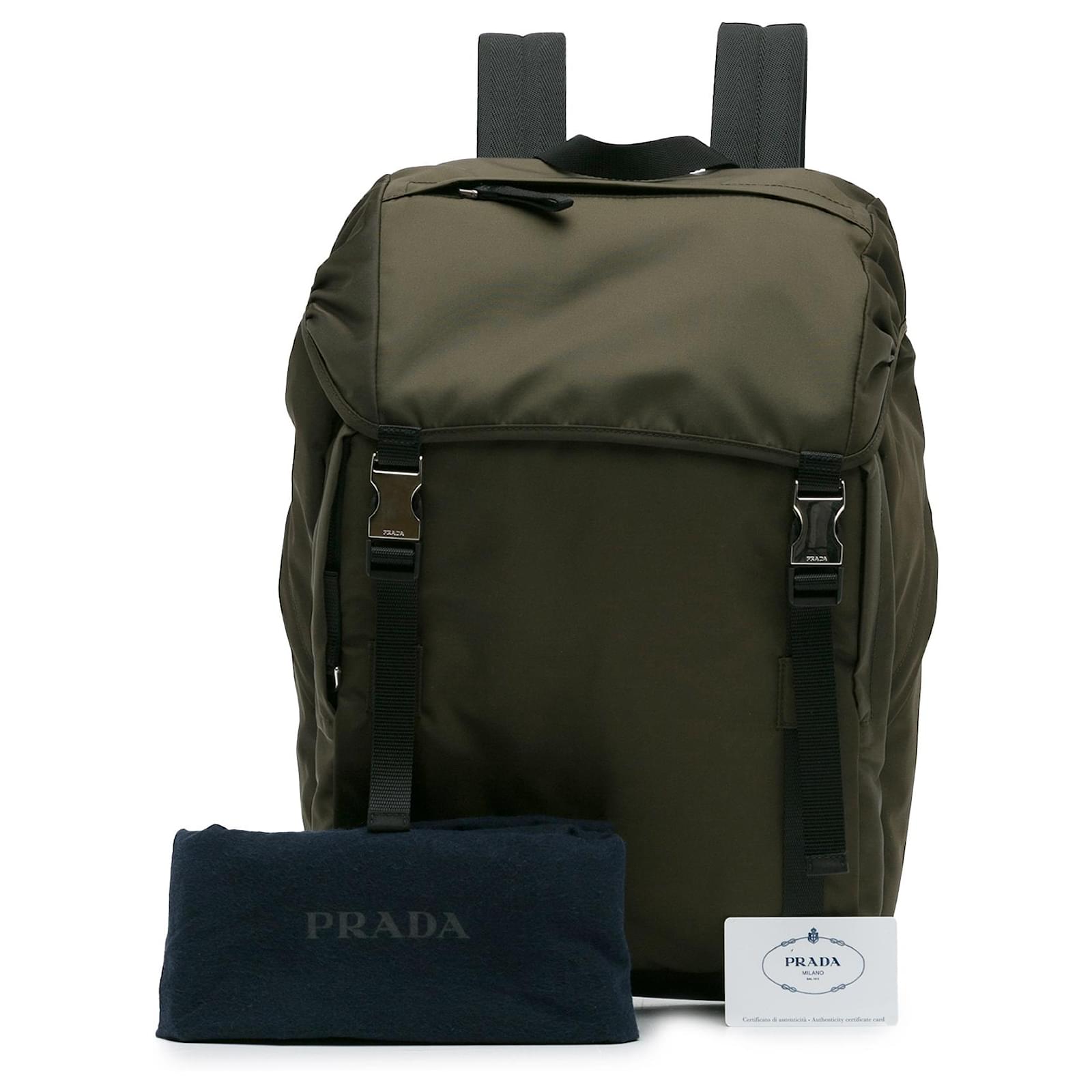 Prada Green Tessuto Re-Nylon Montagna Backpack Dark green Cloth