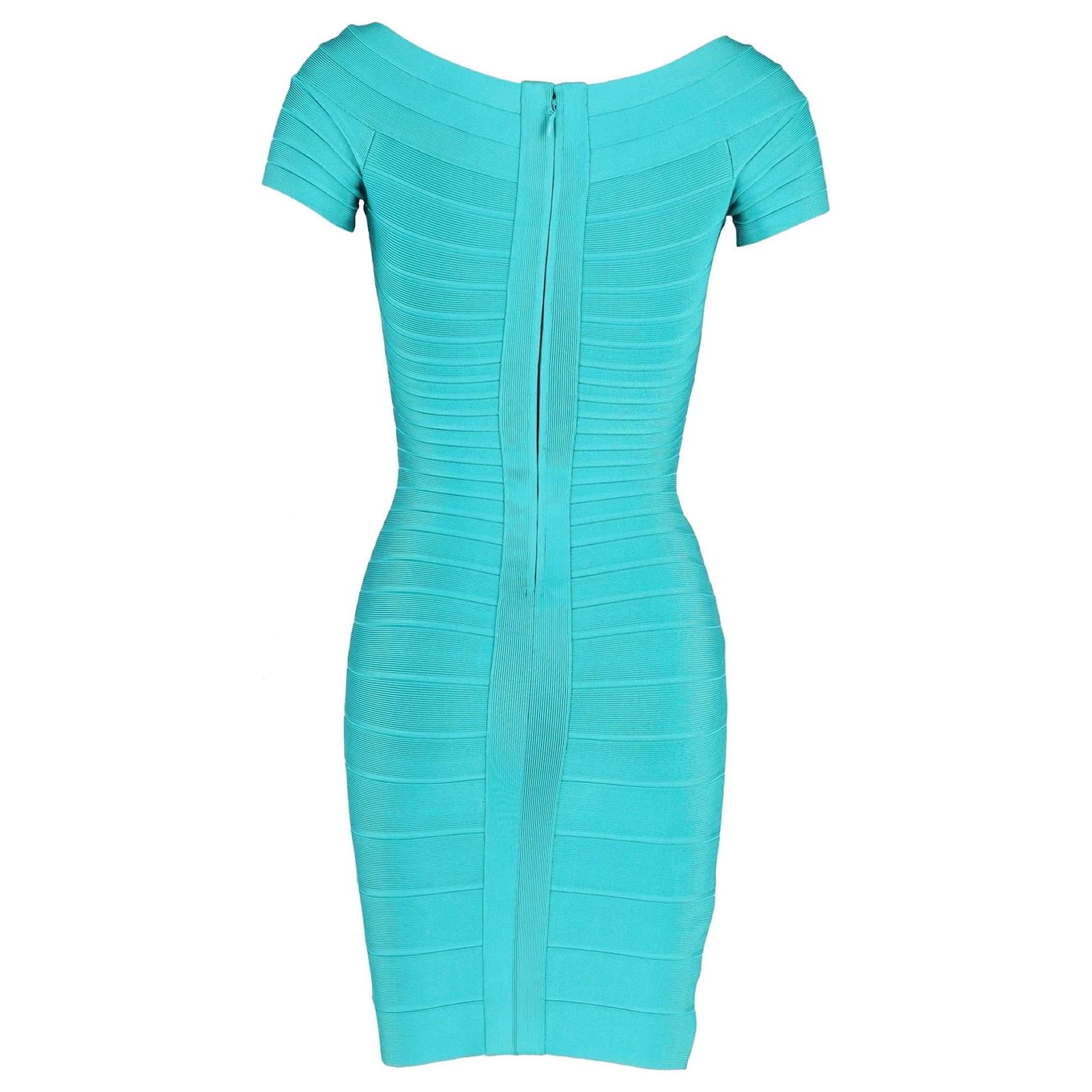Robe Bandage Hervé Léger Col Bateau - Taille S - Occasion Très Bon état - Iconique