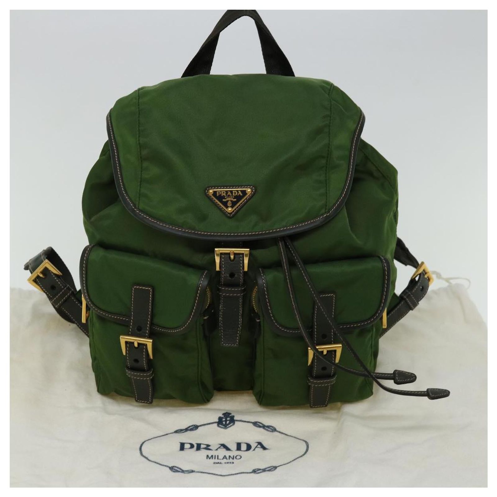 PRADA Backpack Nylon Turquoise Blue Silver Auth 157362V Prada // Navy Re-Nylon Buckle Backpack – VSP Consignment main image 2