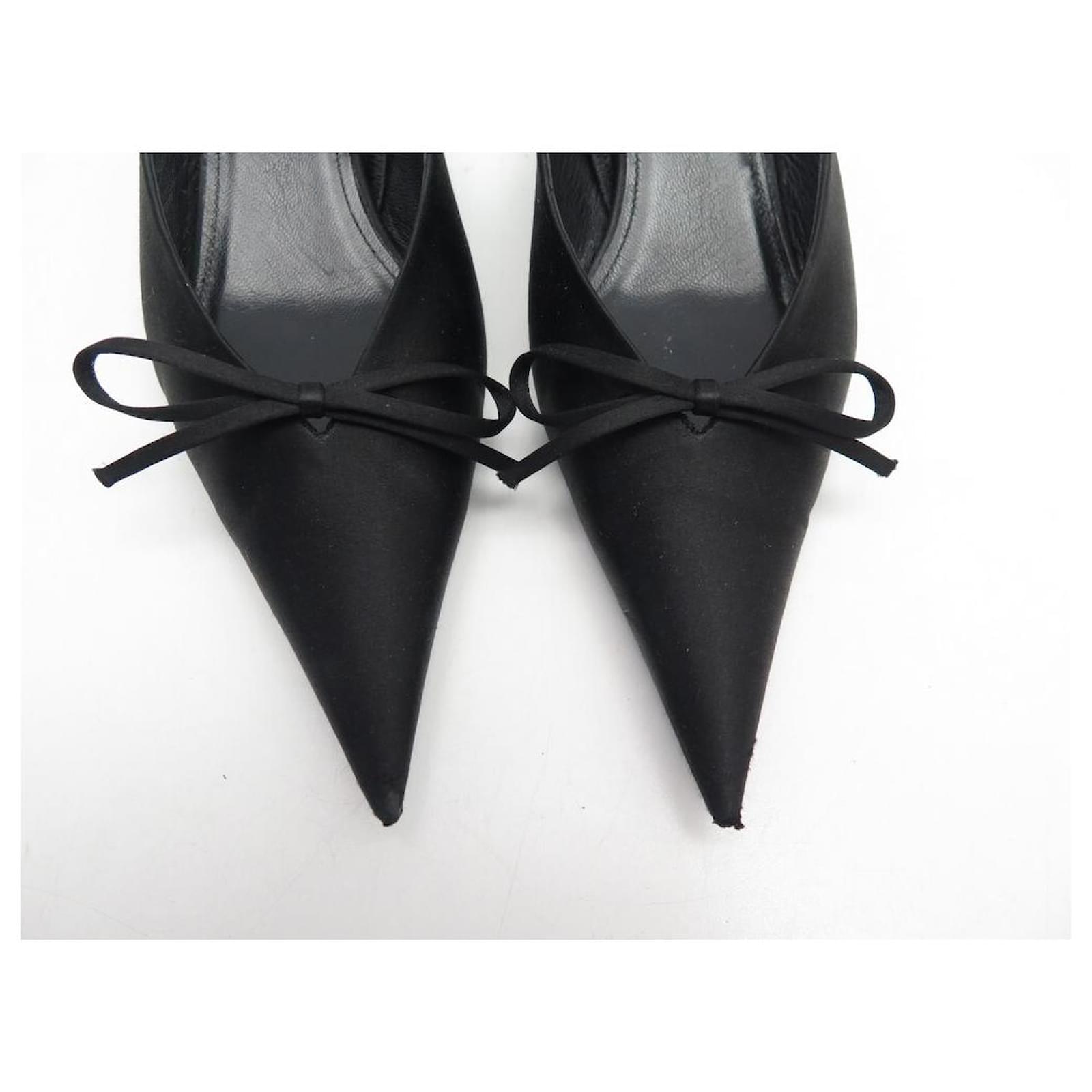 BALENCIAGA HEEL PUMPS SLINGBACK KNIFE MULES 548173 36 Shoes Black
