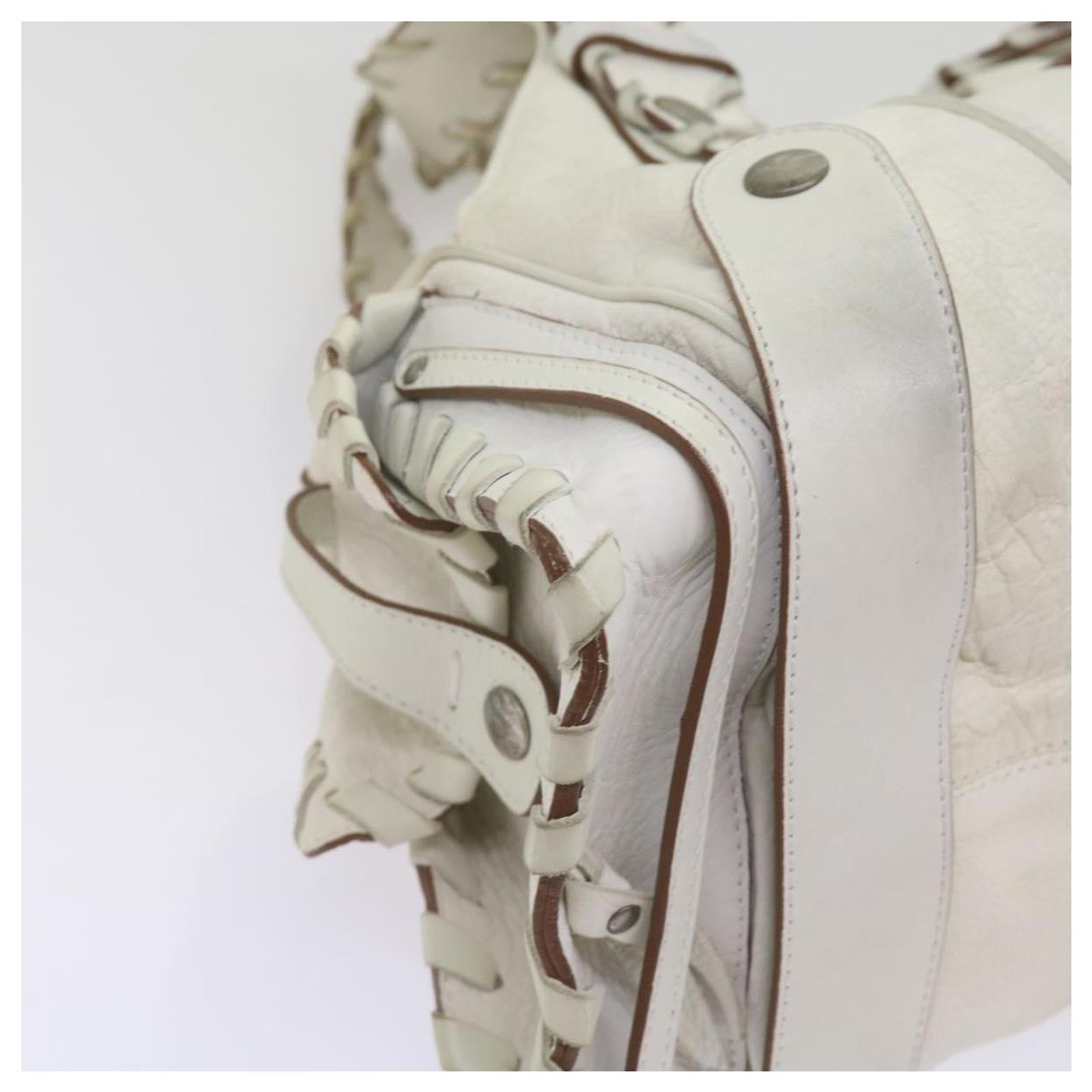 Chloé Chloe Silverado Shoulder Bag Leather White Auth 68156 ref 