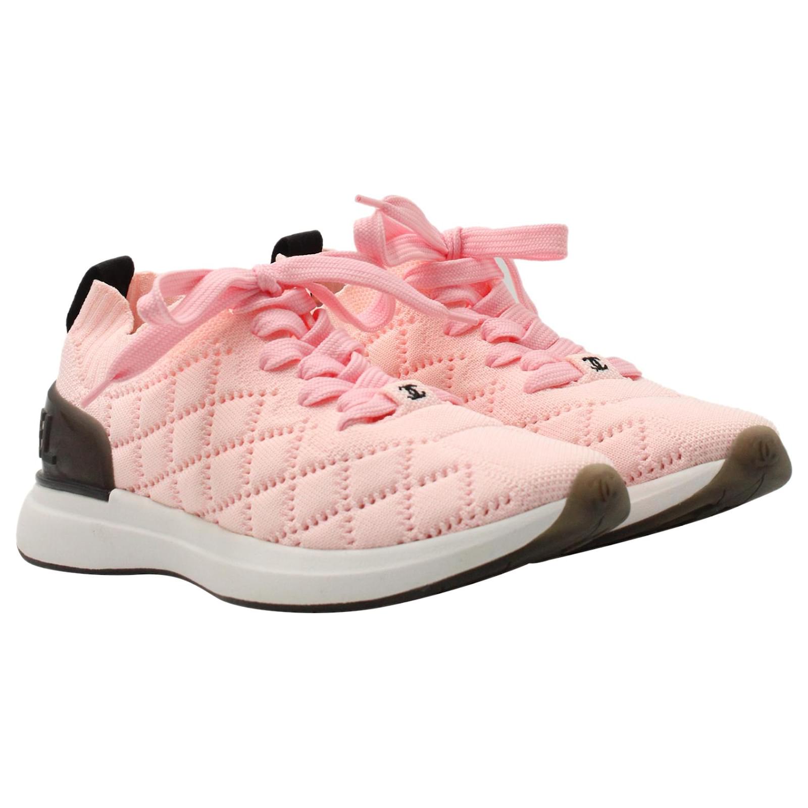 Chanel Quilted Pink High Top Chanel Sneakers CHANEL 22C Quilted