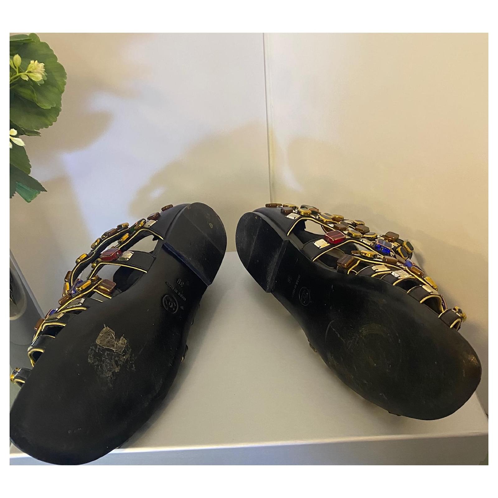 Rare Chanel 11A Paris-Byzance Gladiator Multicolor Stone Sandals