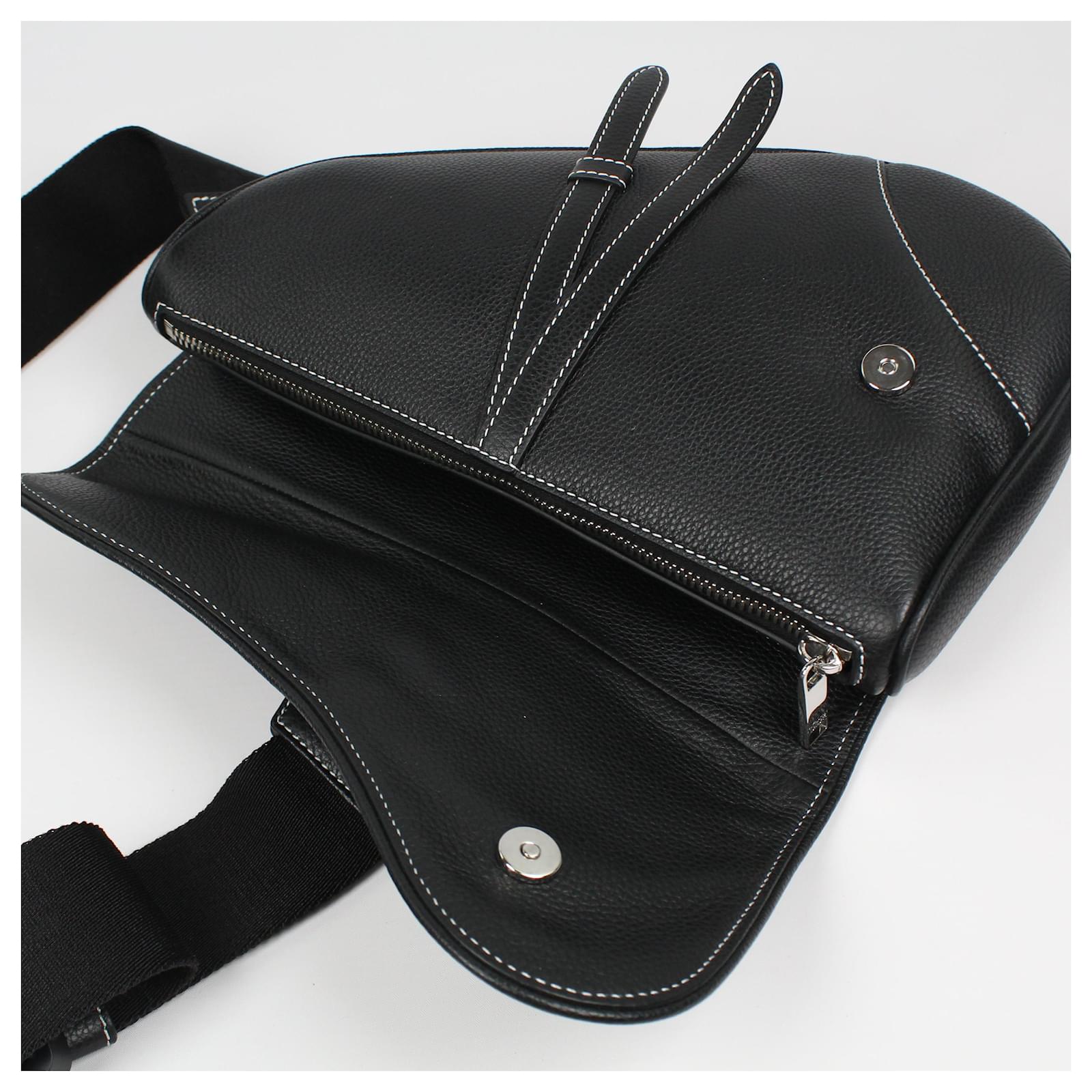CHRISTIAN DIOR X SHAWN STUSSY Grained Calfskin Bee Saddle Bag in