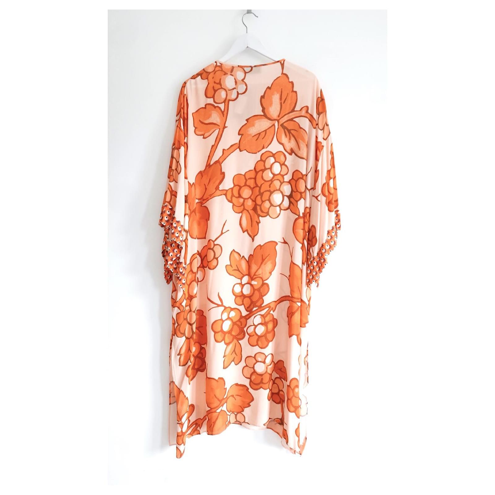 ETRO Berry-print kaftan dress - Orange