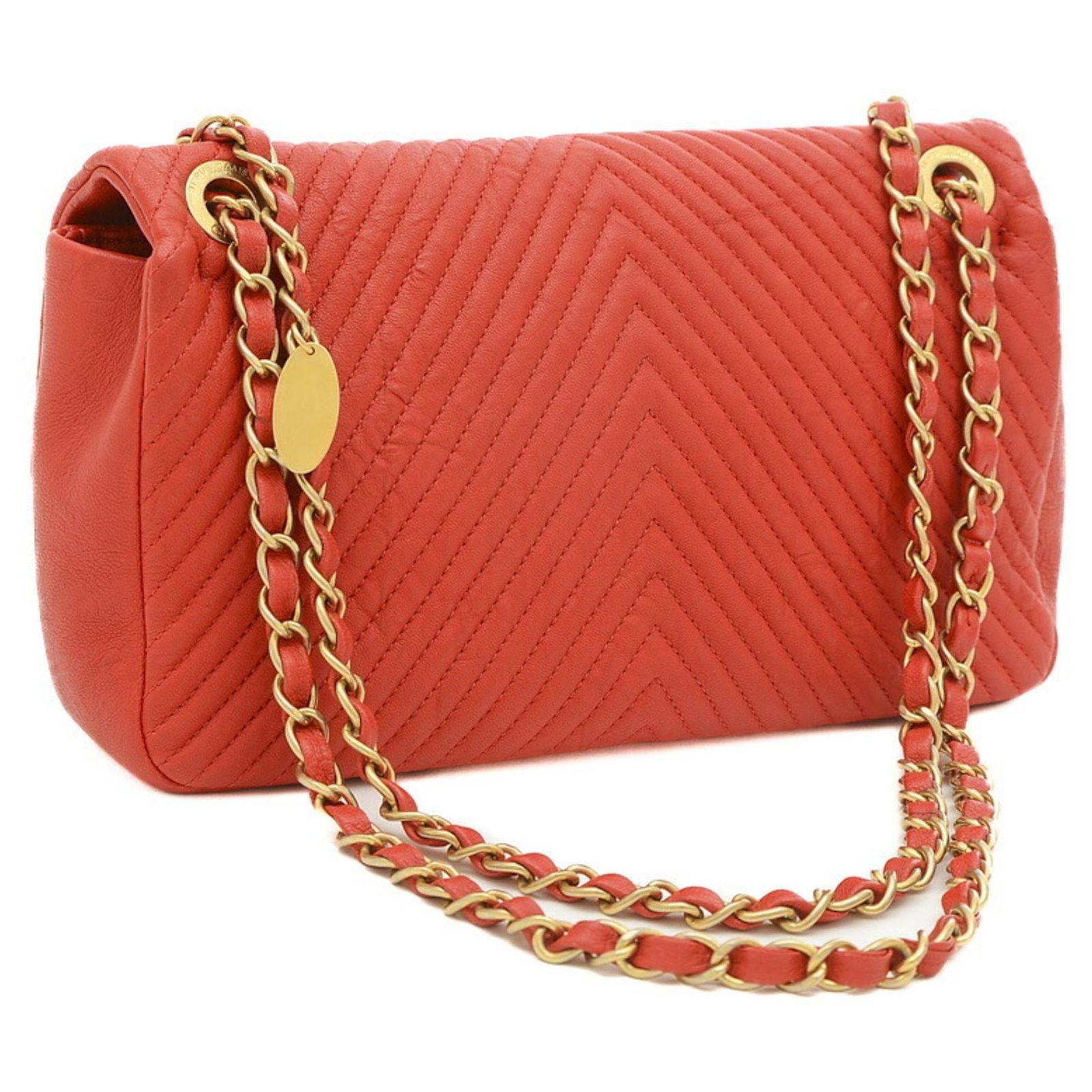 1344708 Timeless Chanel chevron Red Leather ref.1344708 - Joli Closet